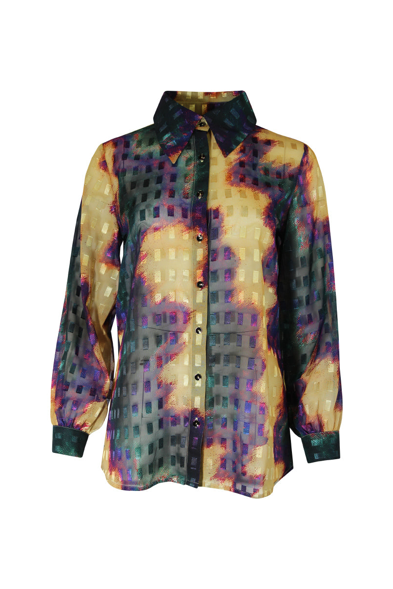 Camisa estampada tipo chiffon