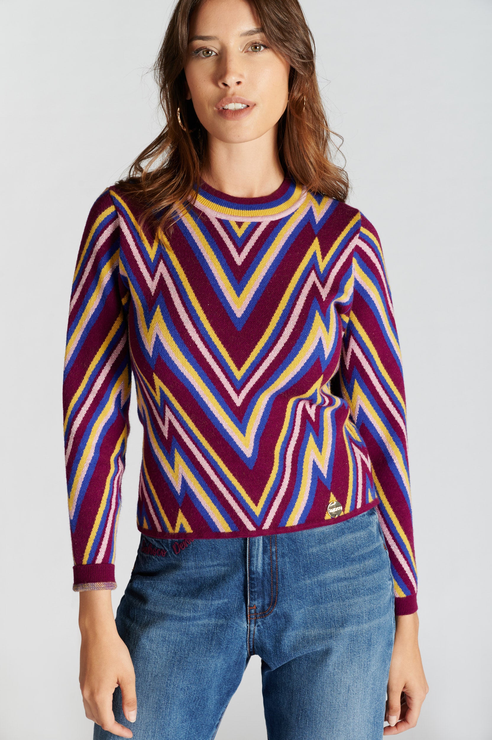 Camisola Malha Jacquard Multicolor