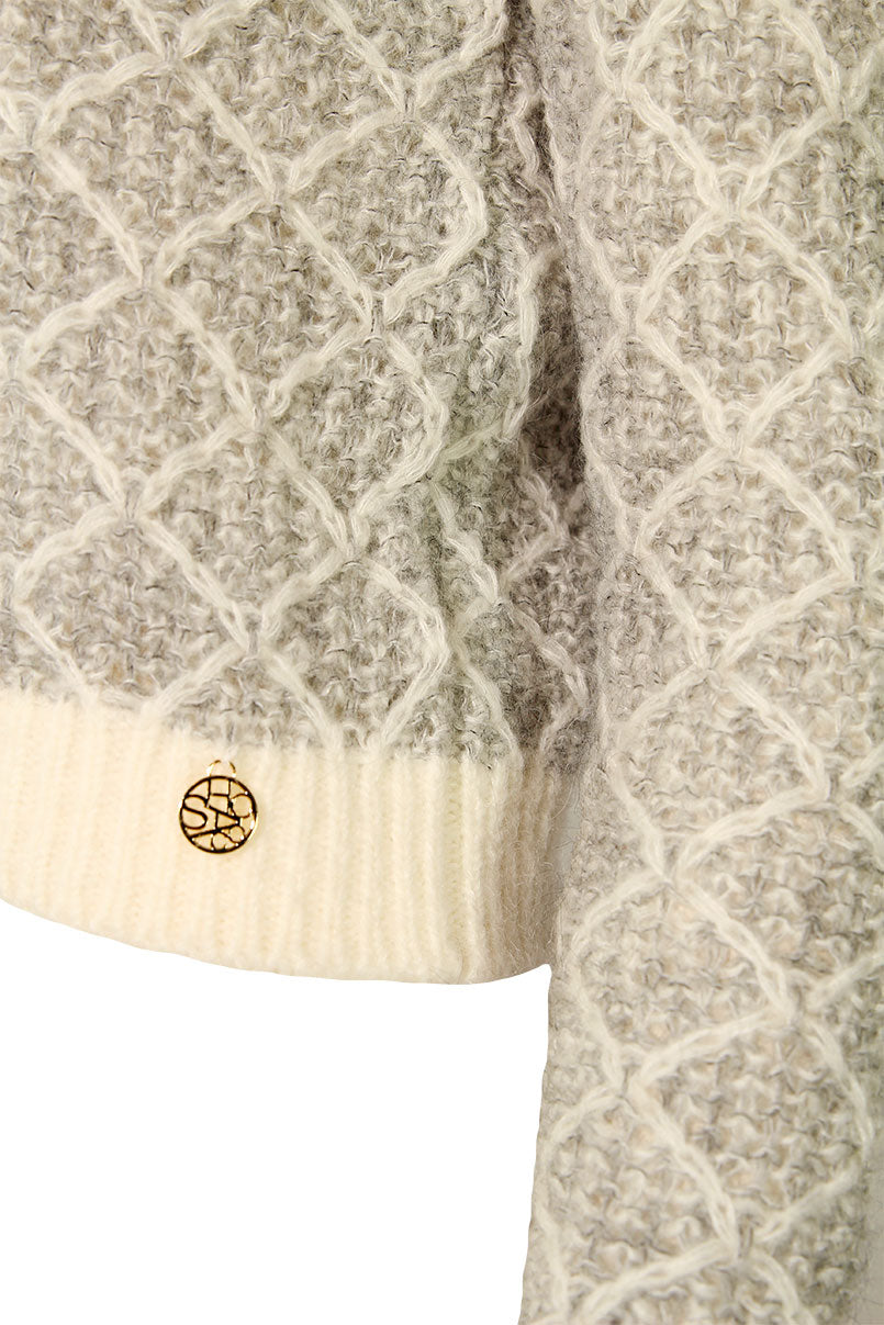 Camisola Jacquard de gola alta