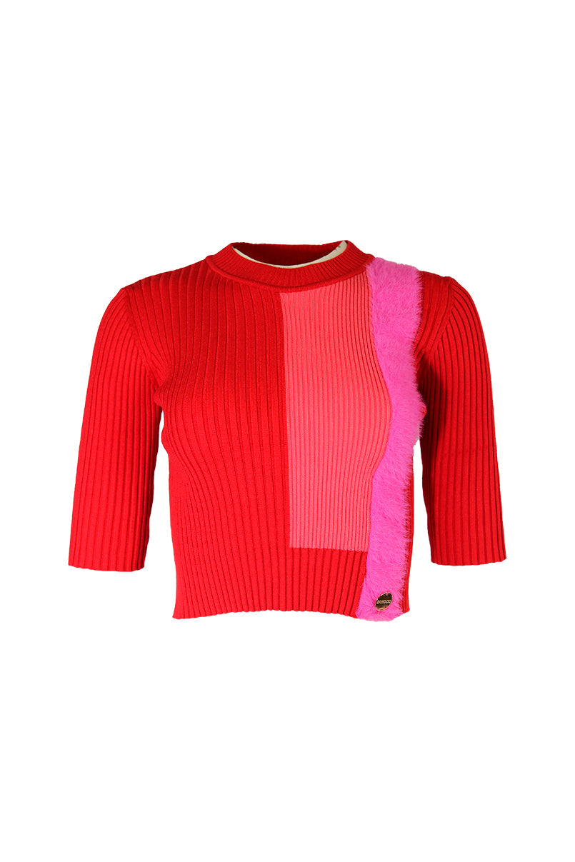 Camisola cropped de malha
