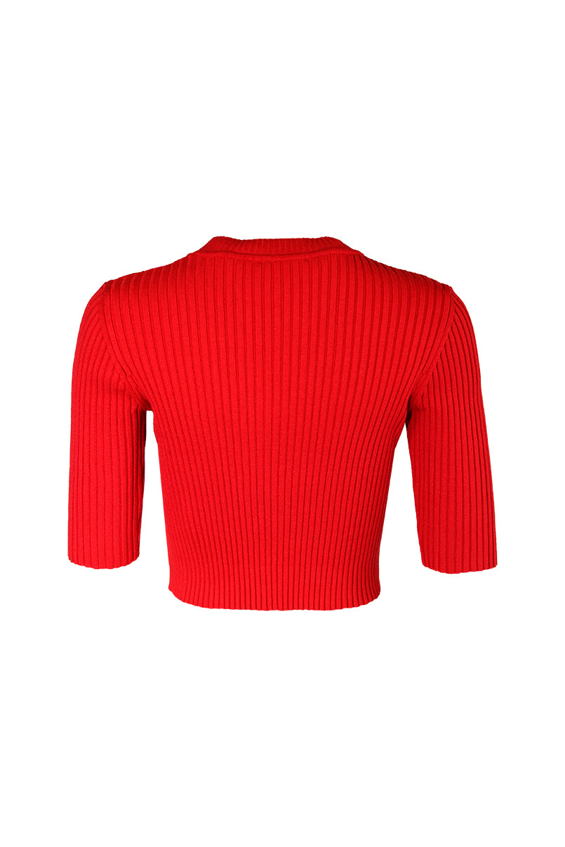 Camisola cropped de malha