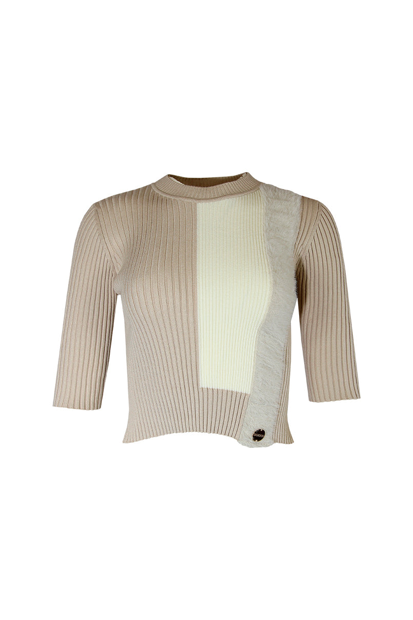 Camisola cropped de malha