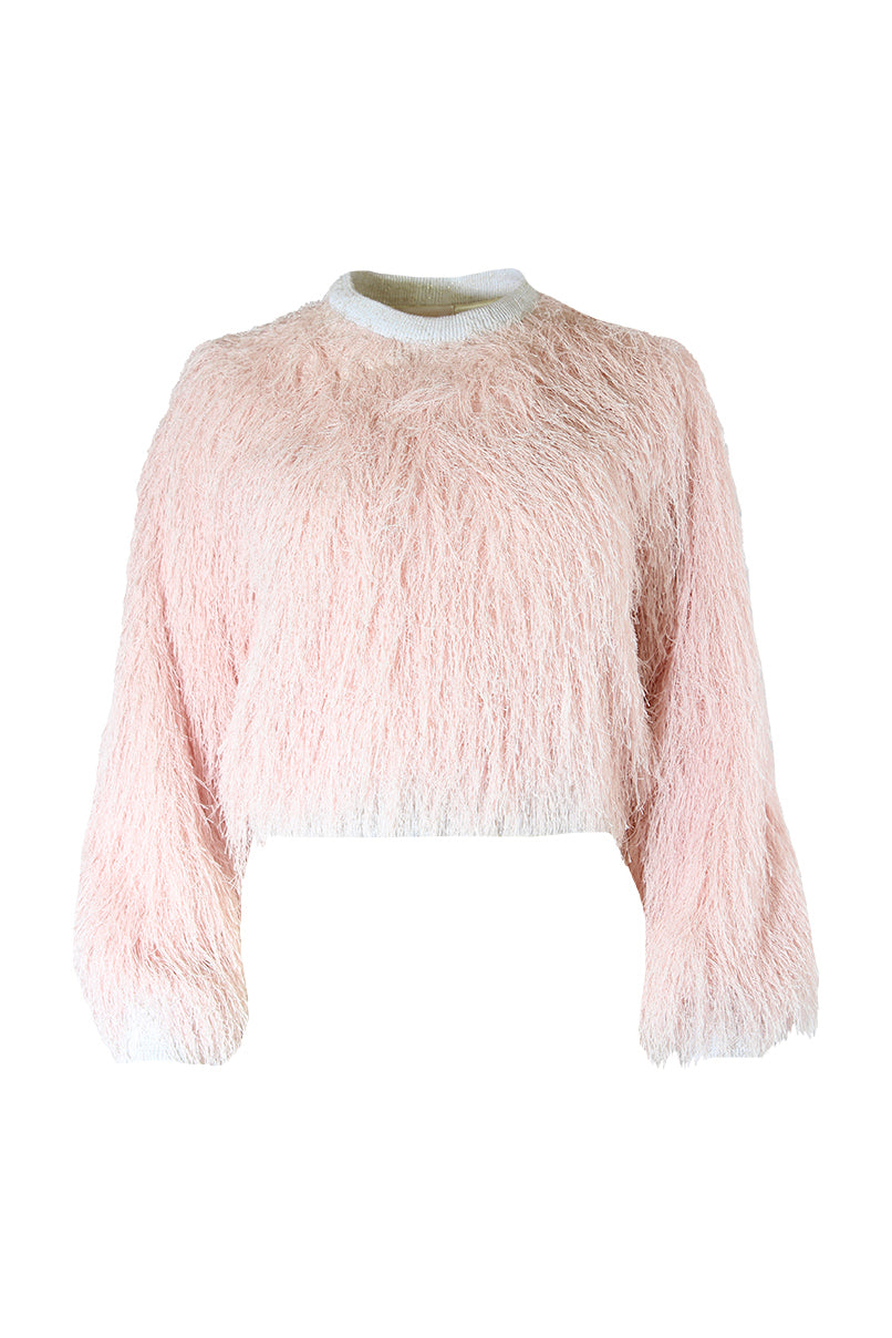 Camisola cropped franjas