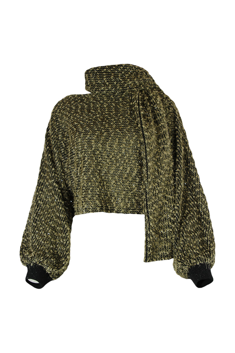Camisola de malha com cachecol