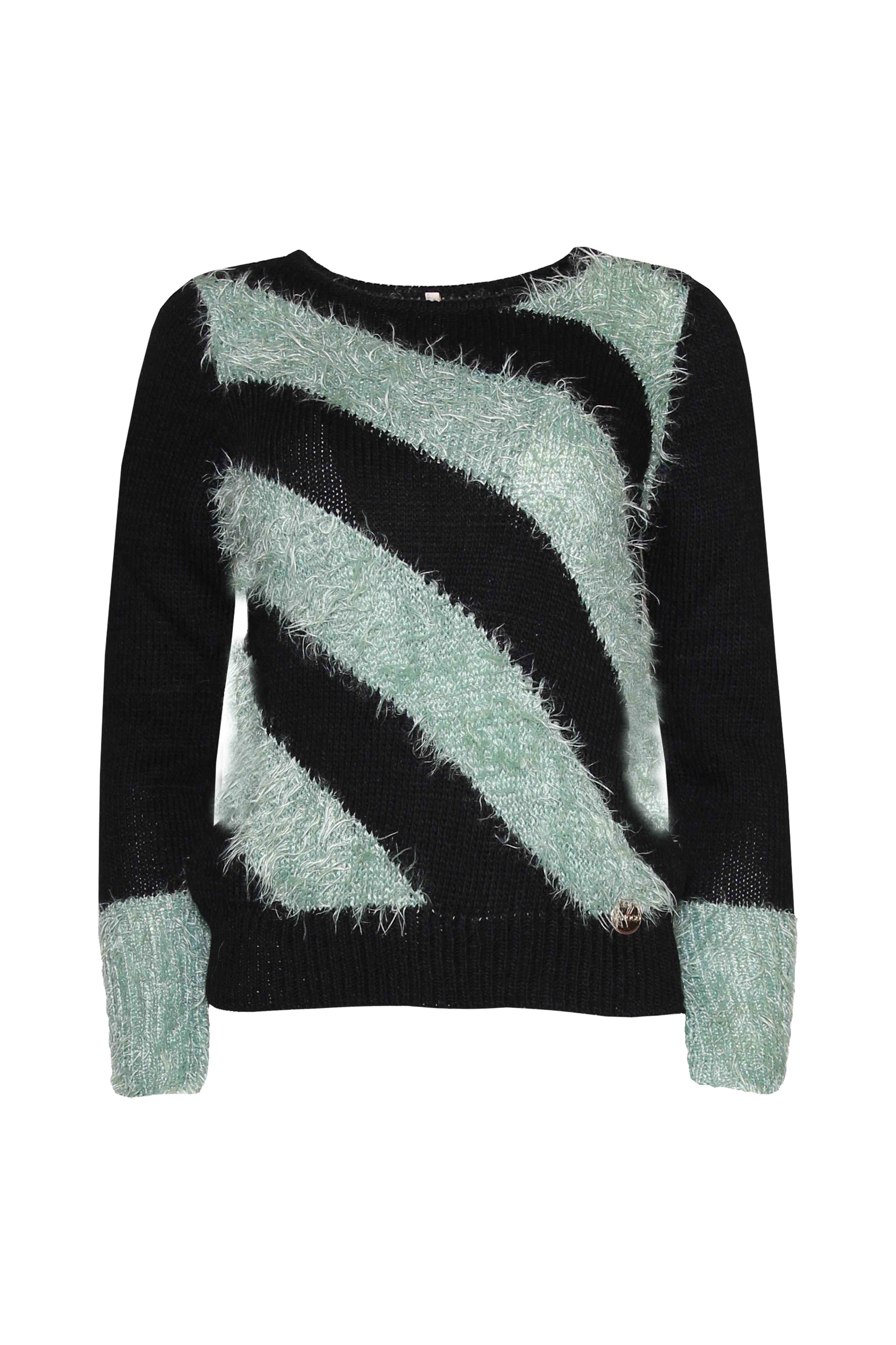 Camisola de malha com pêlos