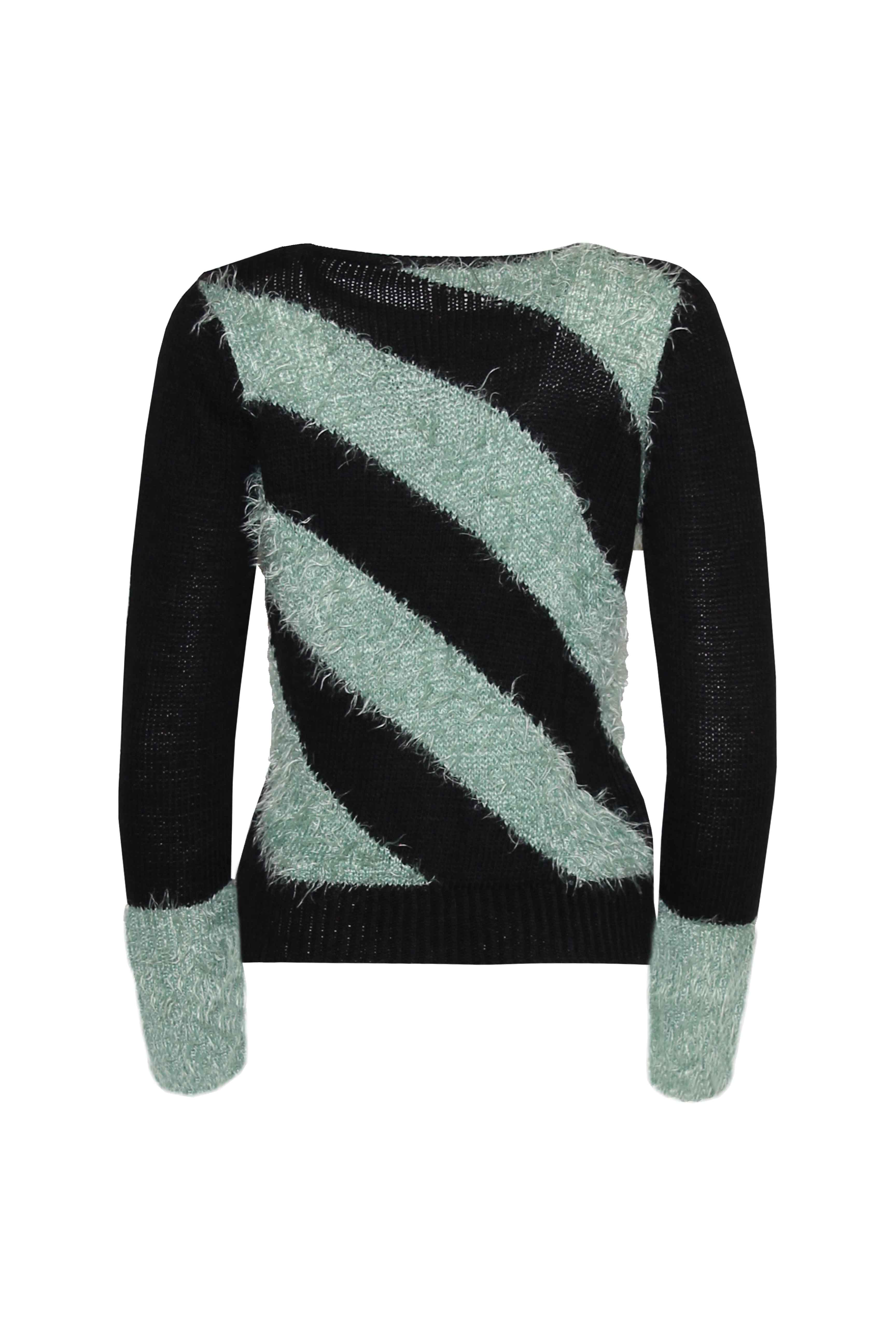 Camisola de malha com pêlos