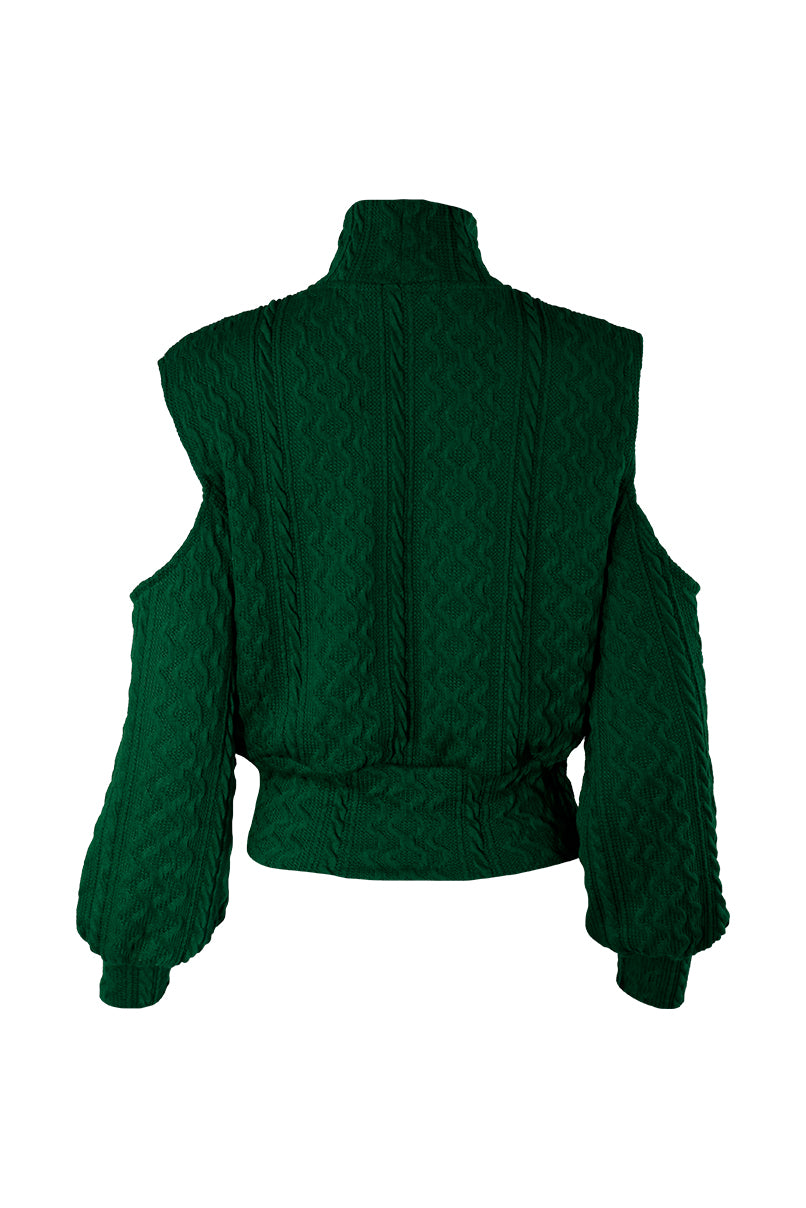 Camisola de malha ombros descobertos