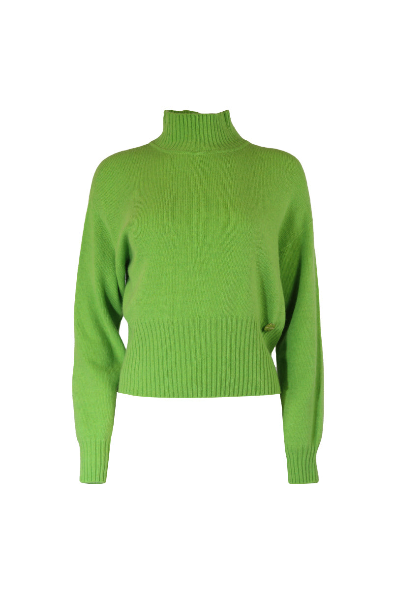 Camisola de malha suave com gola alta