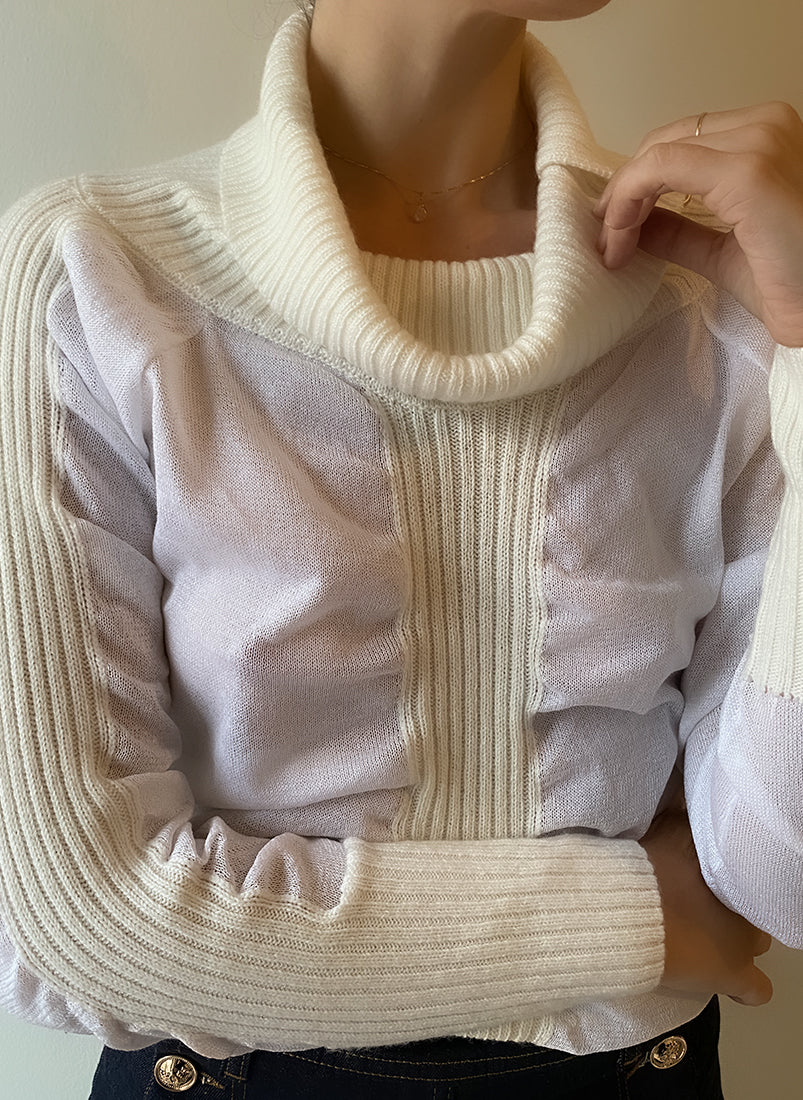 Camisola de tricot combinada