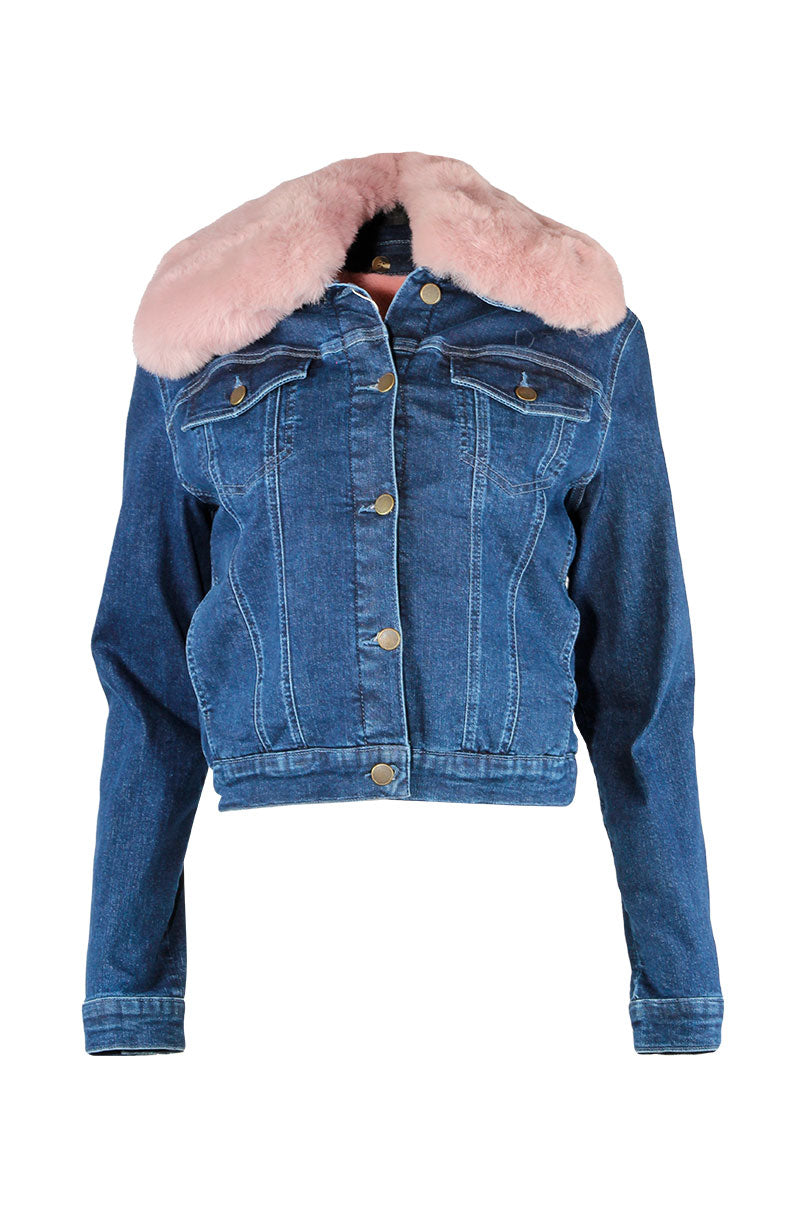 Casaco Curto de Ganga com Pelo