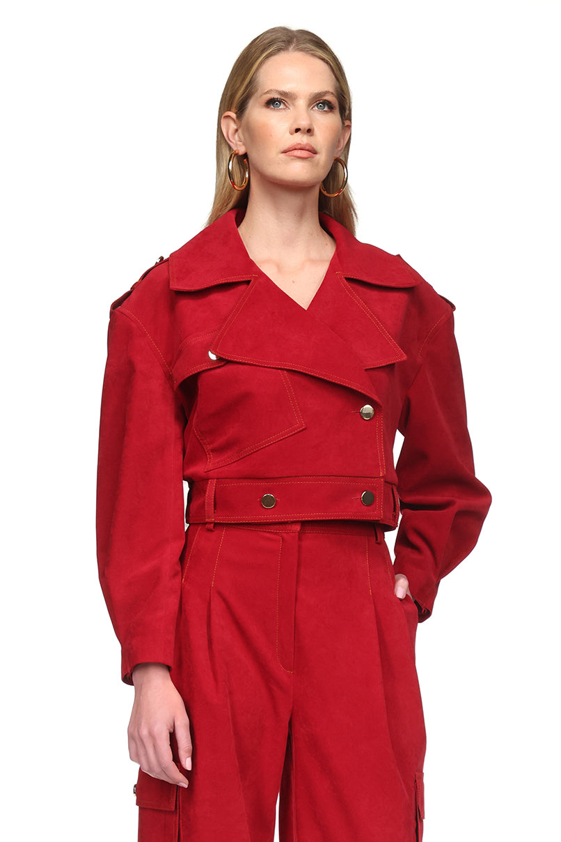 Casaco biker cropped