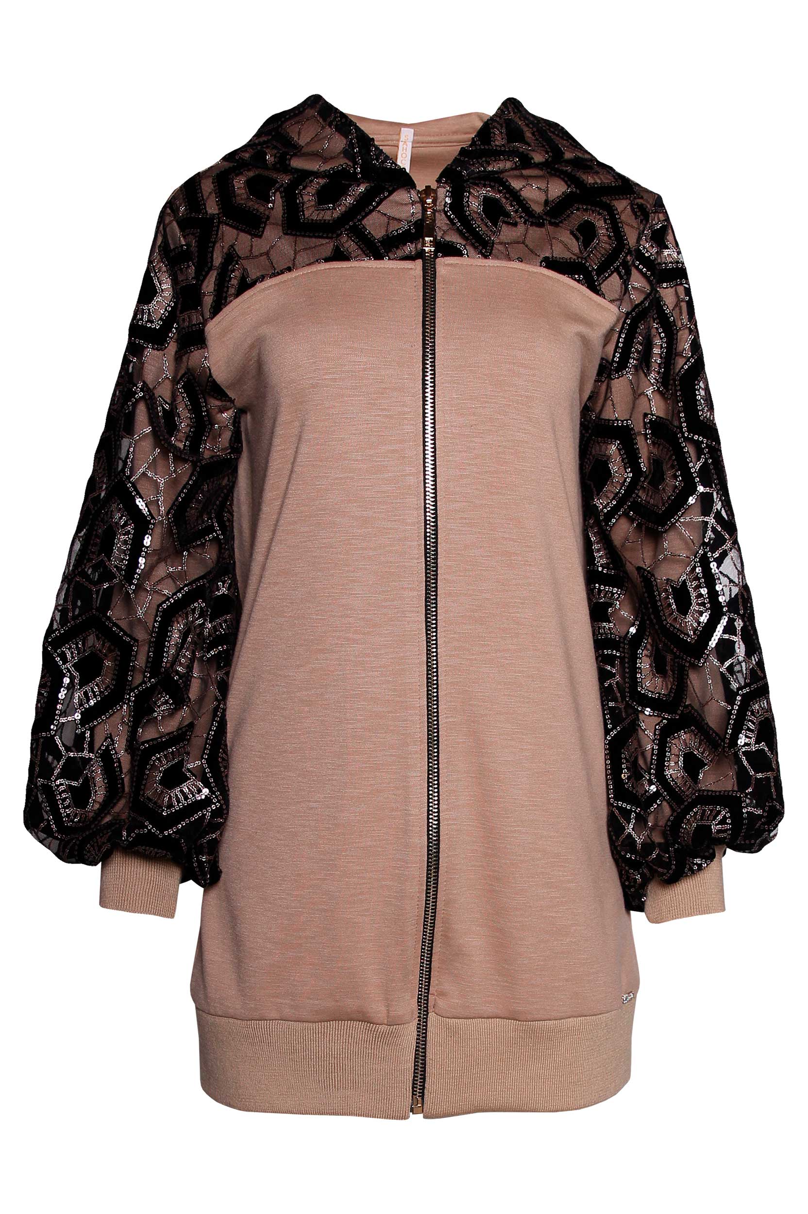 Casaco bordado com capuz