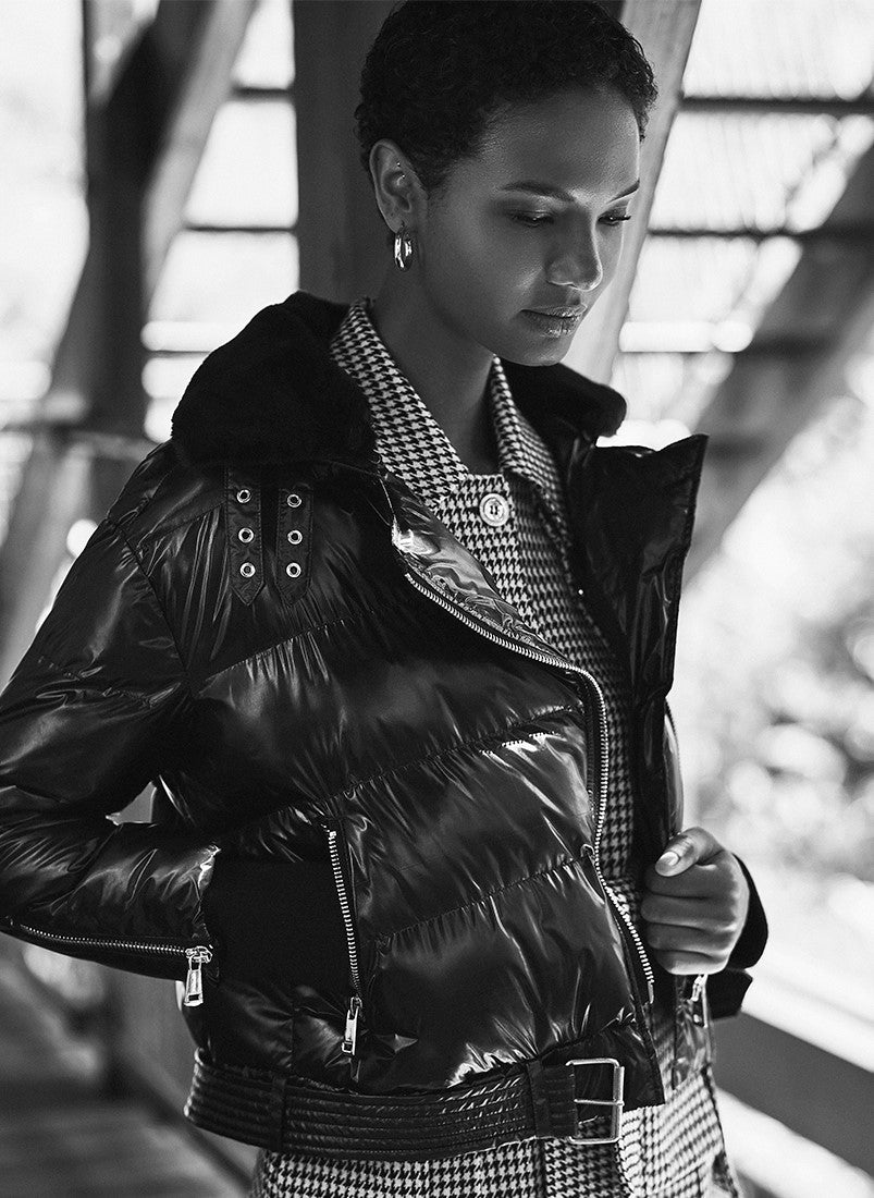 Casaco cruzado acolchoado