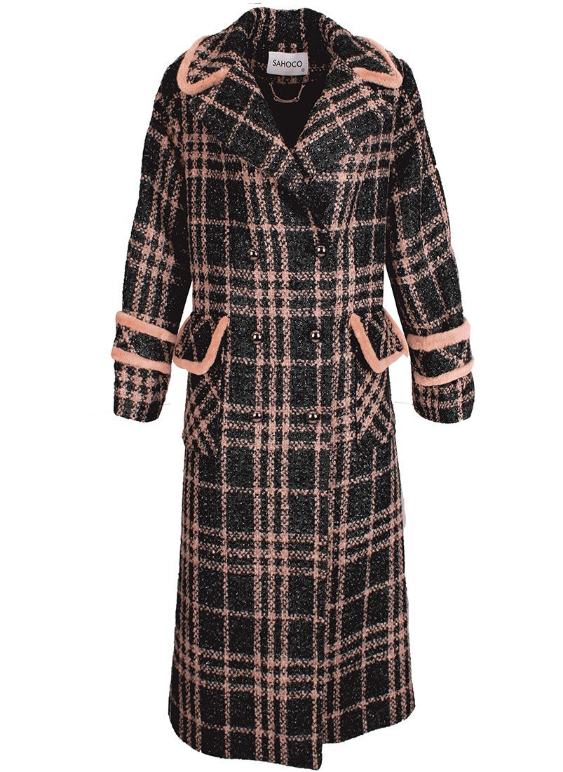 Casaco cruzado xadrez