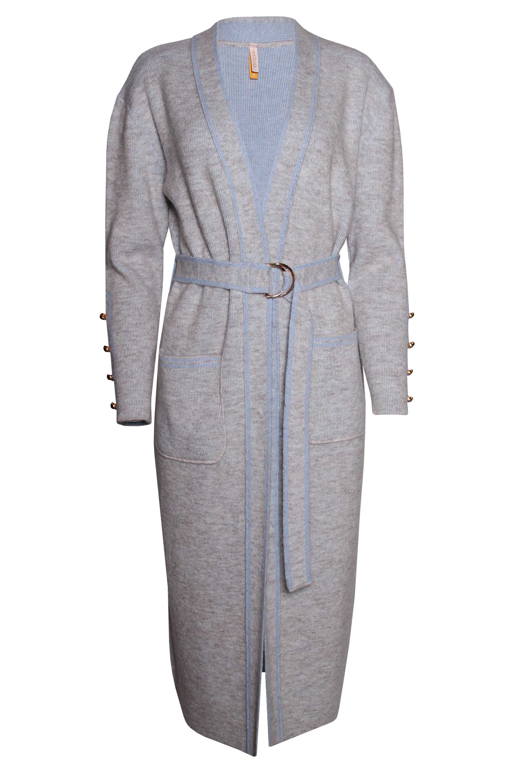 Casaco de Malha Comprido com Cinto