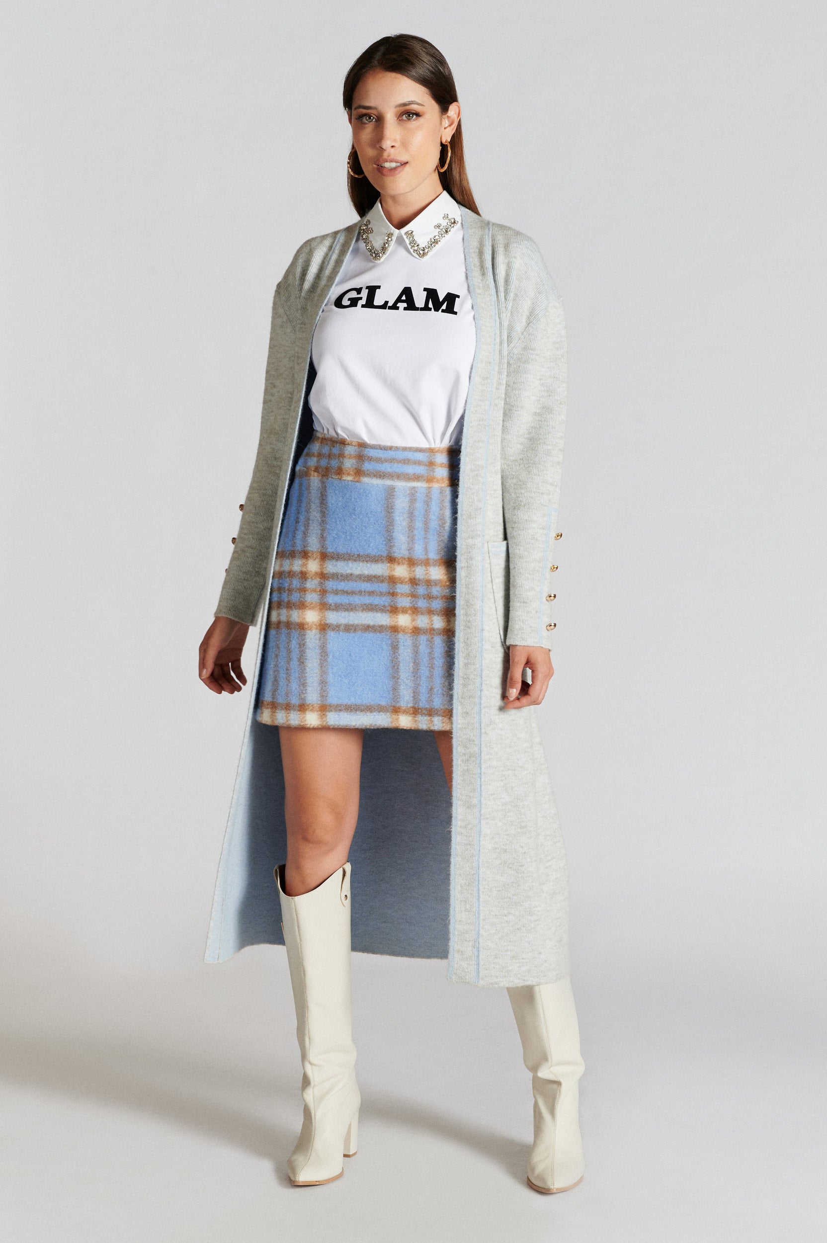 Casaco de Malha Comprido com Cinto