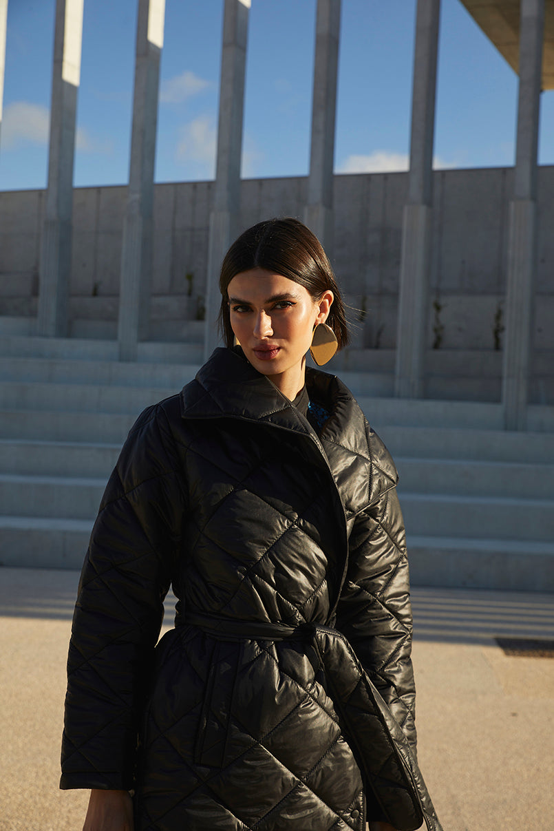 Casaco impermeável cruzado