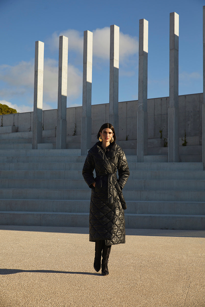Casaco impermeável cruzado