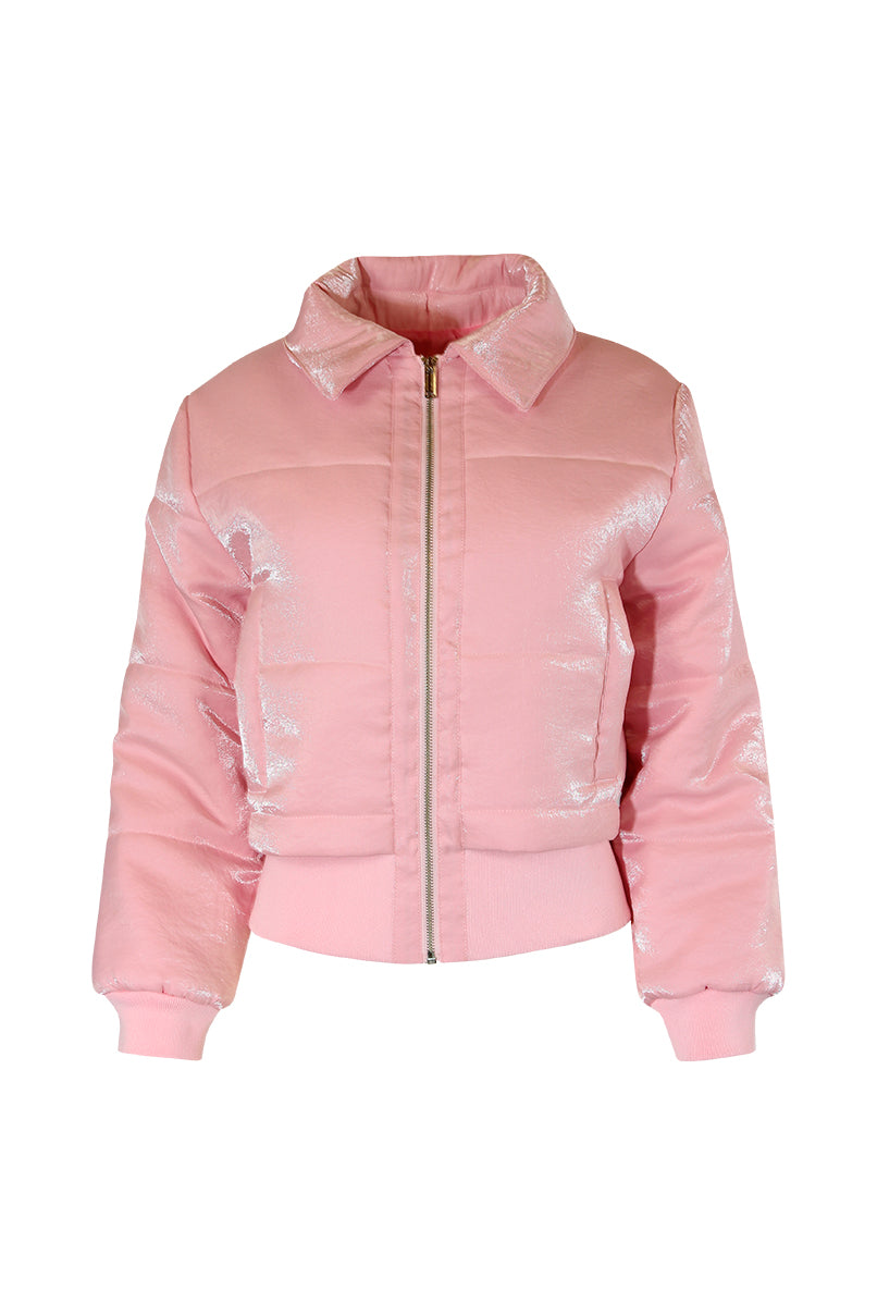 Casaco metalizado com enchimento