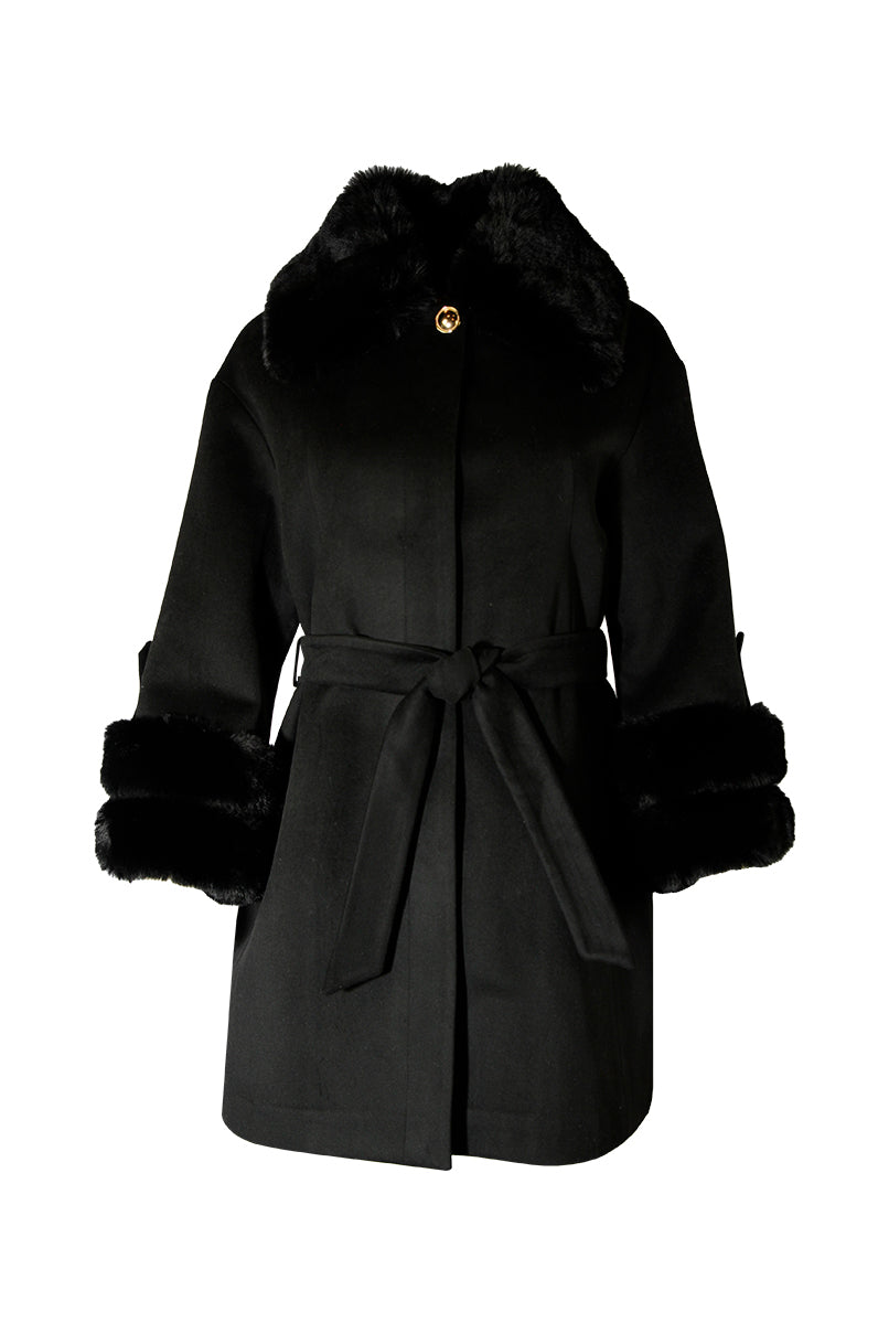 Casaco sobretudo com pelo removível
