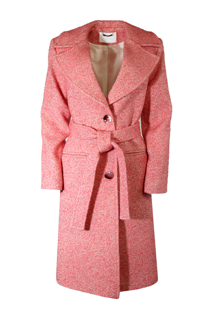 Casaco tweed com cinto