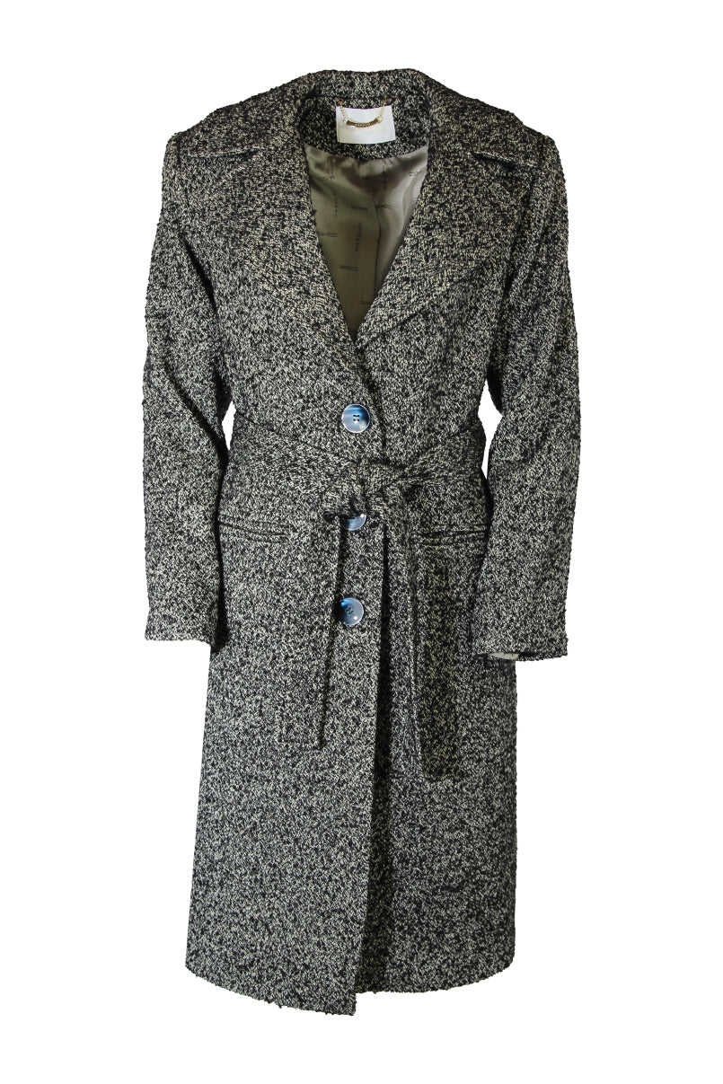 Casaco tweed com cinto