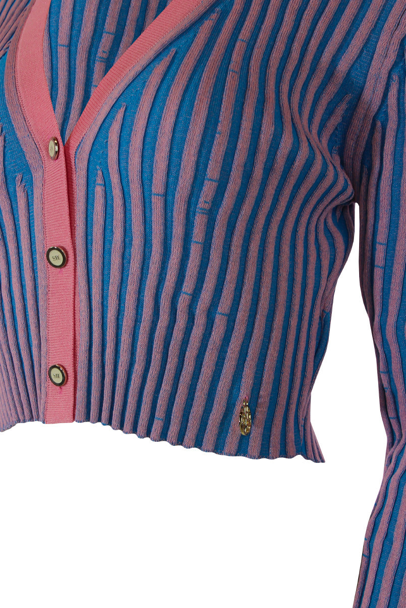 Conjunto casaco e top de malha