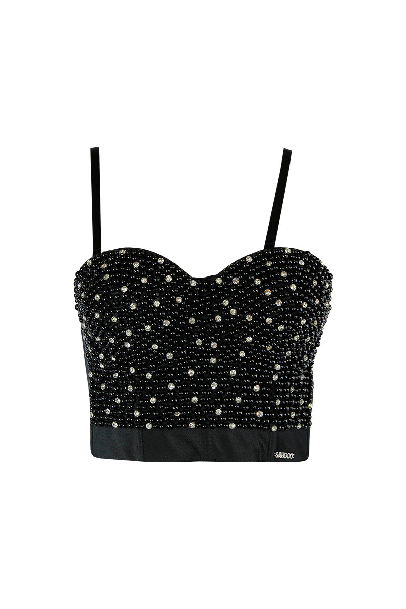 Corpete bustier com brilhantes