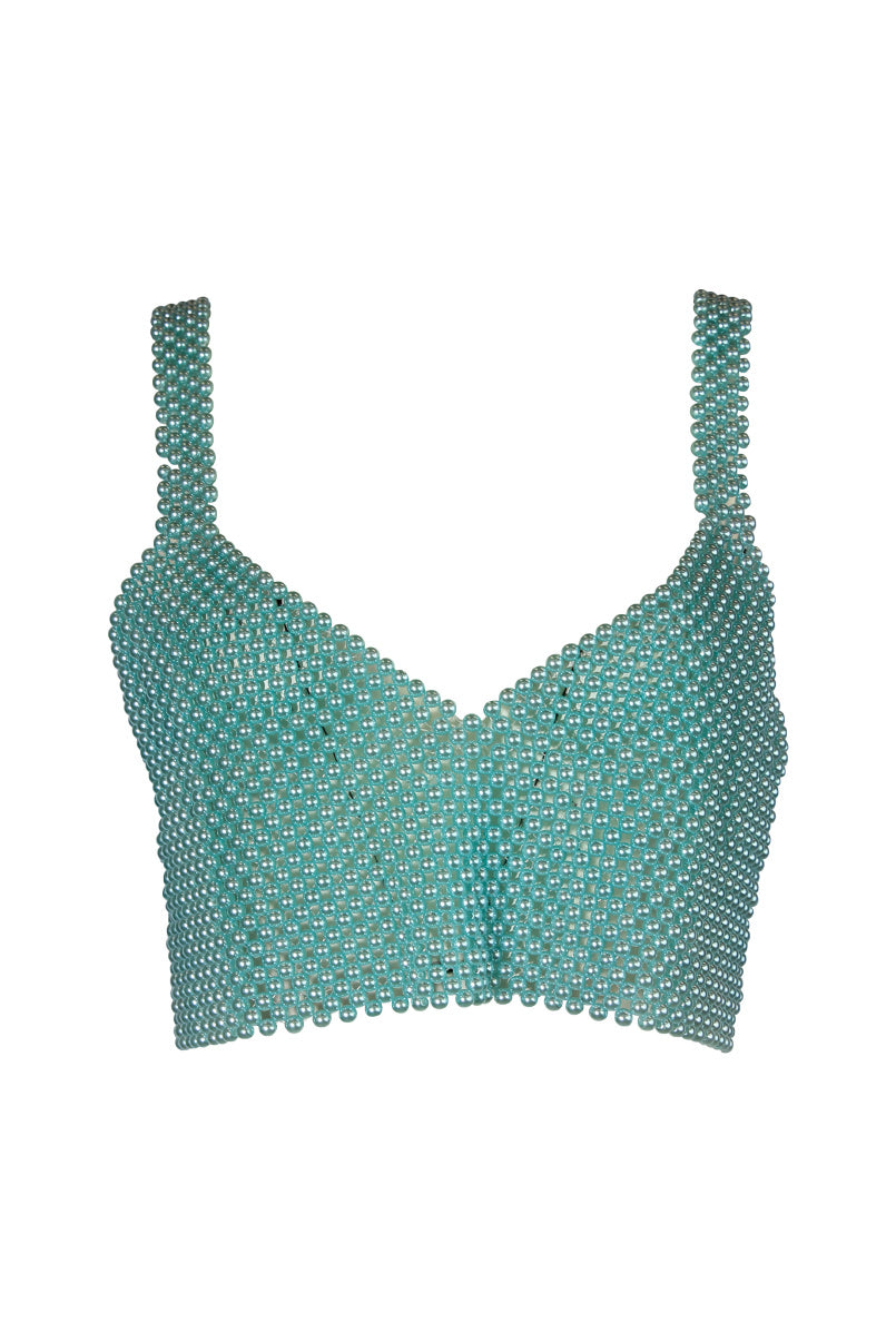 Crop Top em pérolas