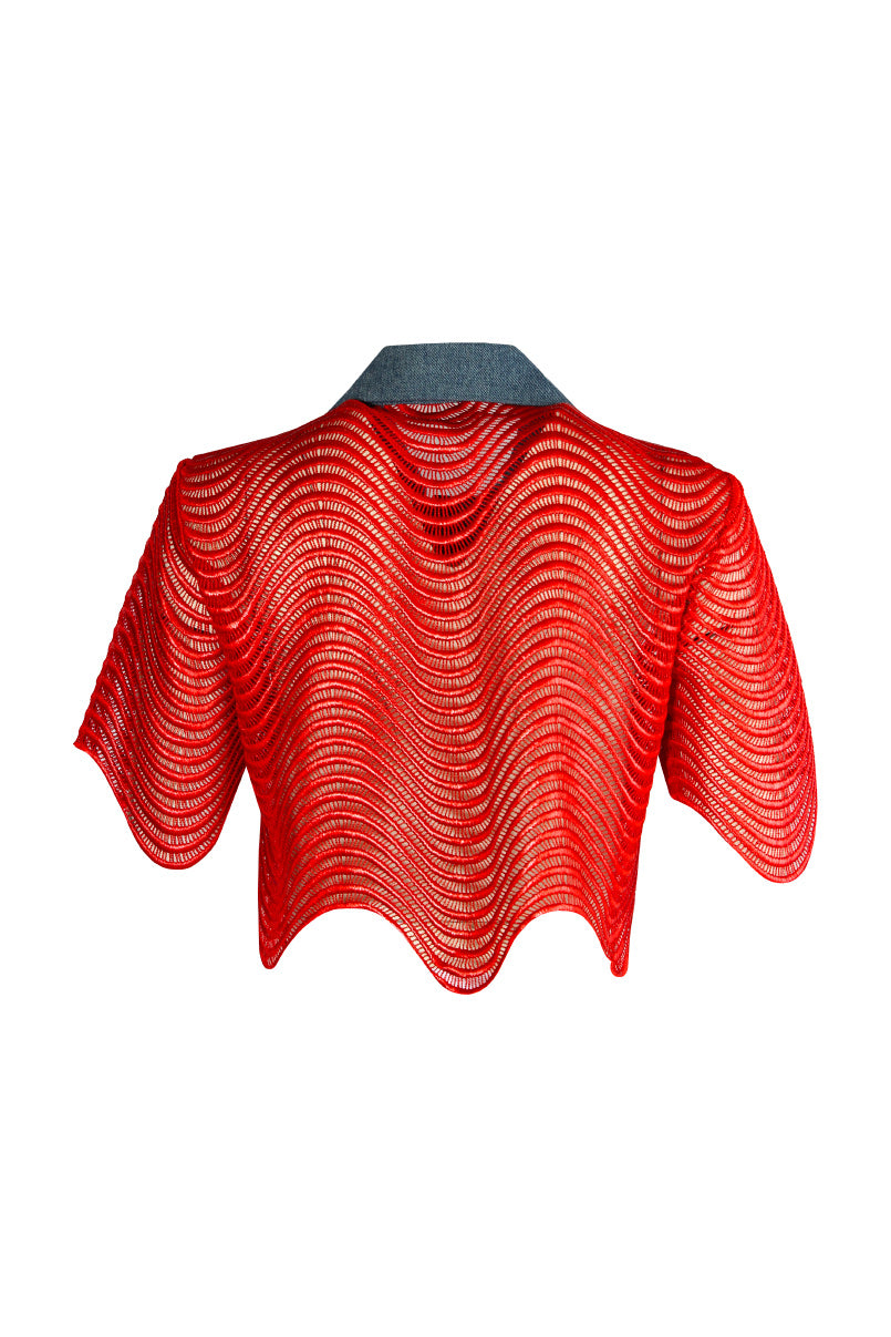 Crop top rendado