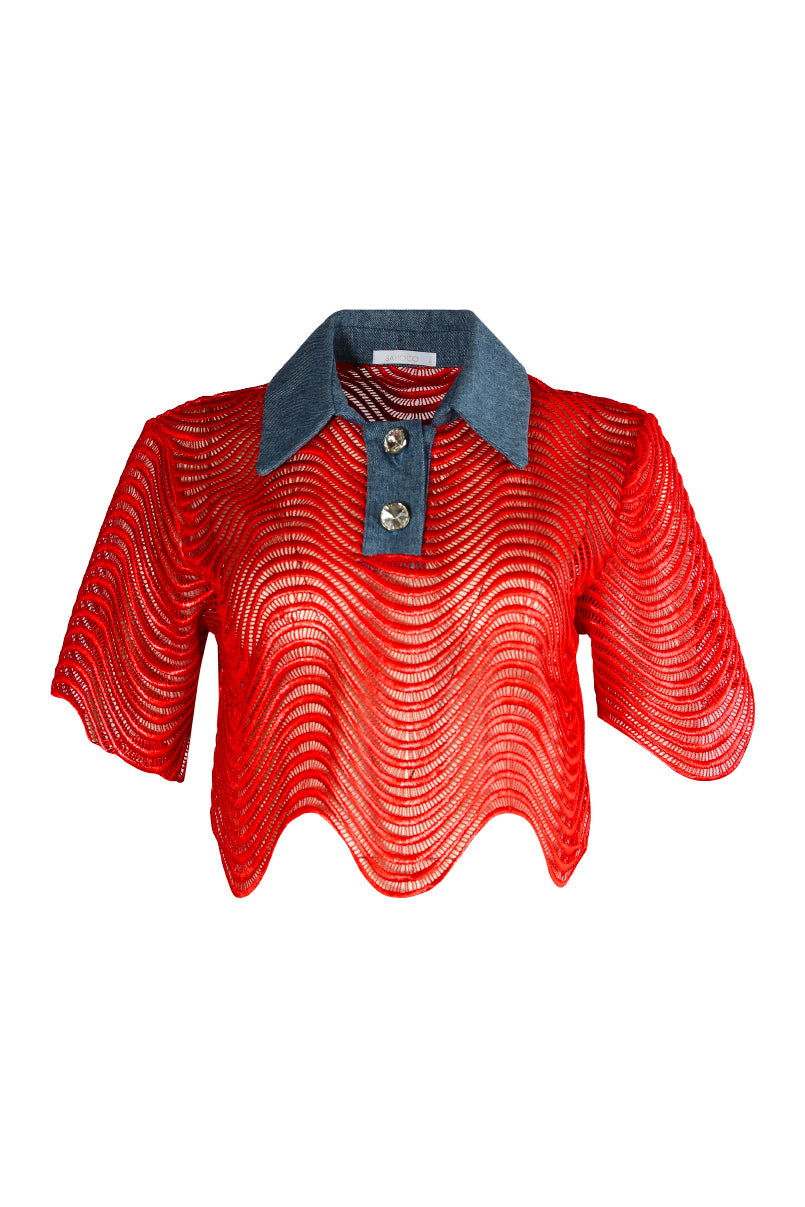 Crop top rendado
