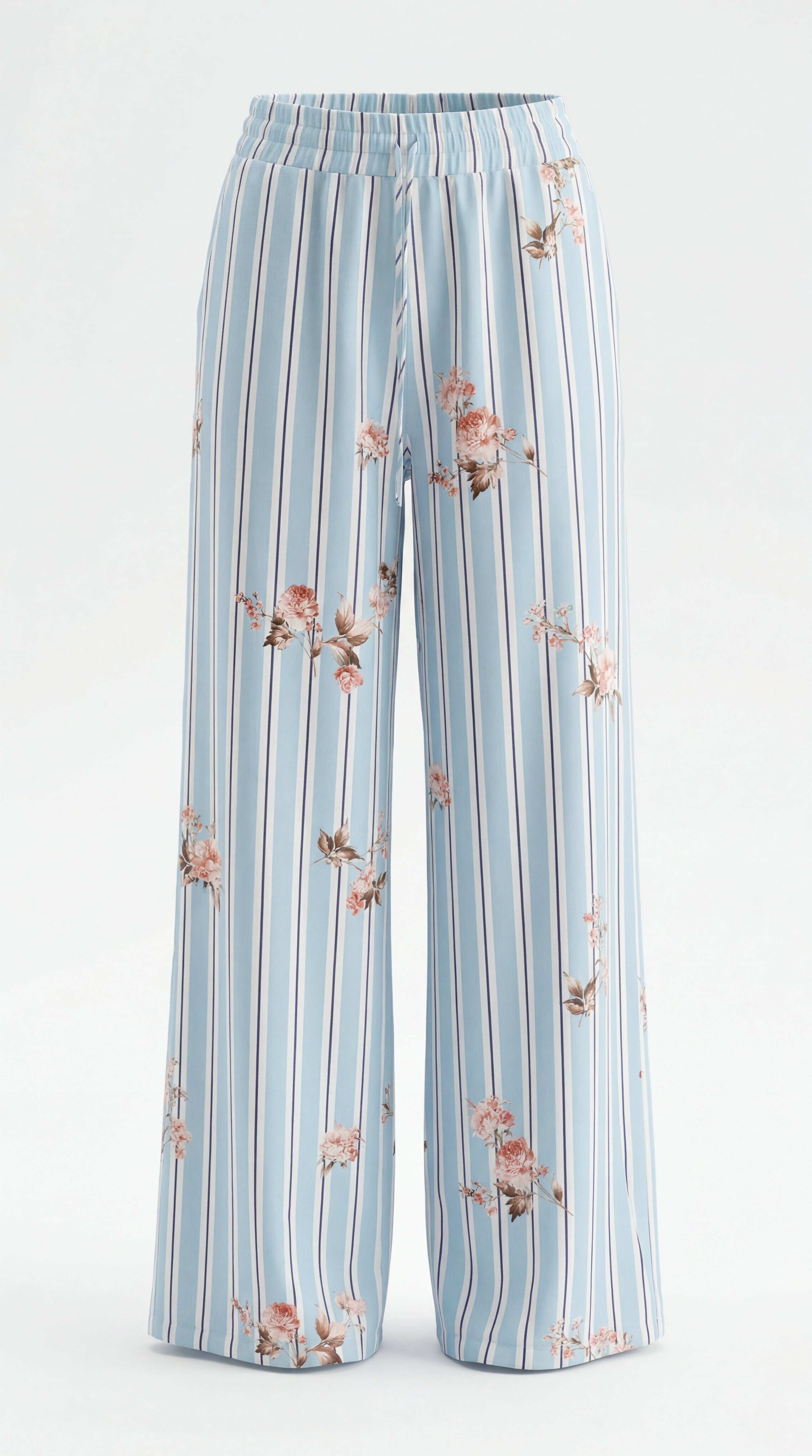 Pantalones a Rayas con Flores