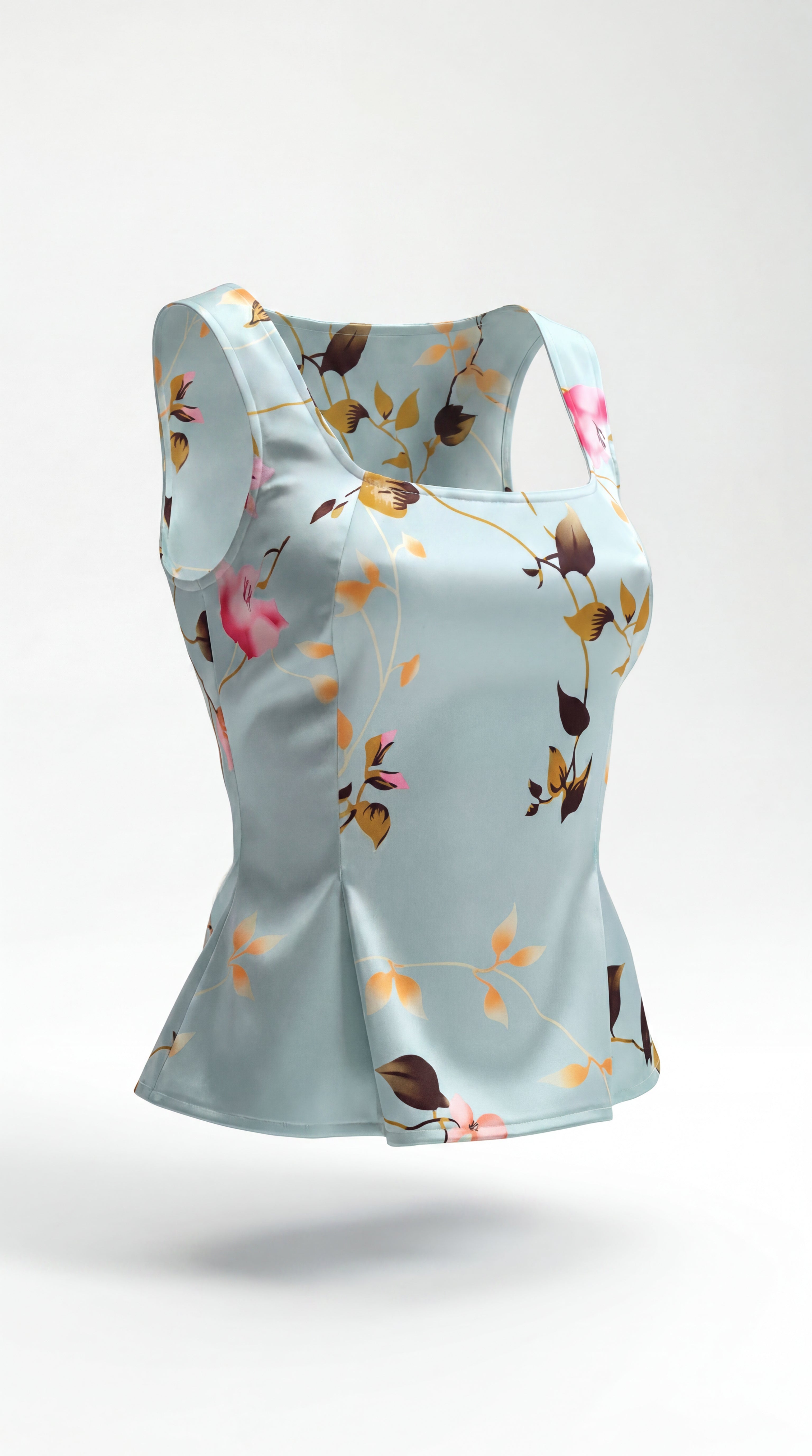 Top Acetinado Estampa Floral