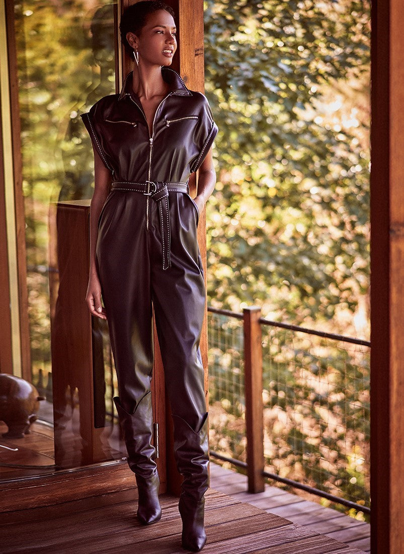 Macacão efeito pele