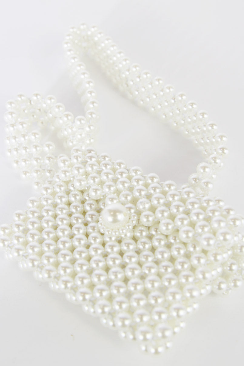 Mini bolsa de Cintura em Pérolas