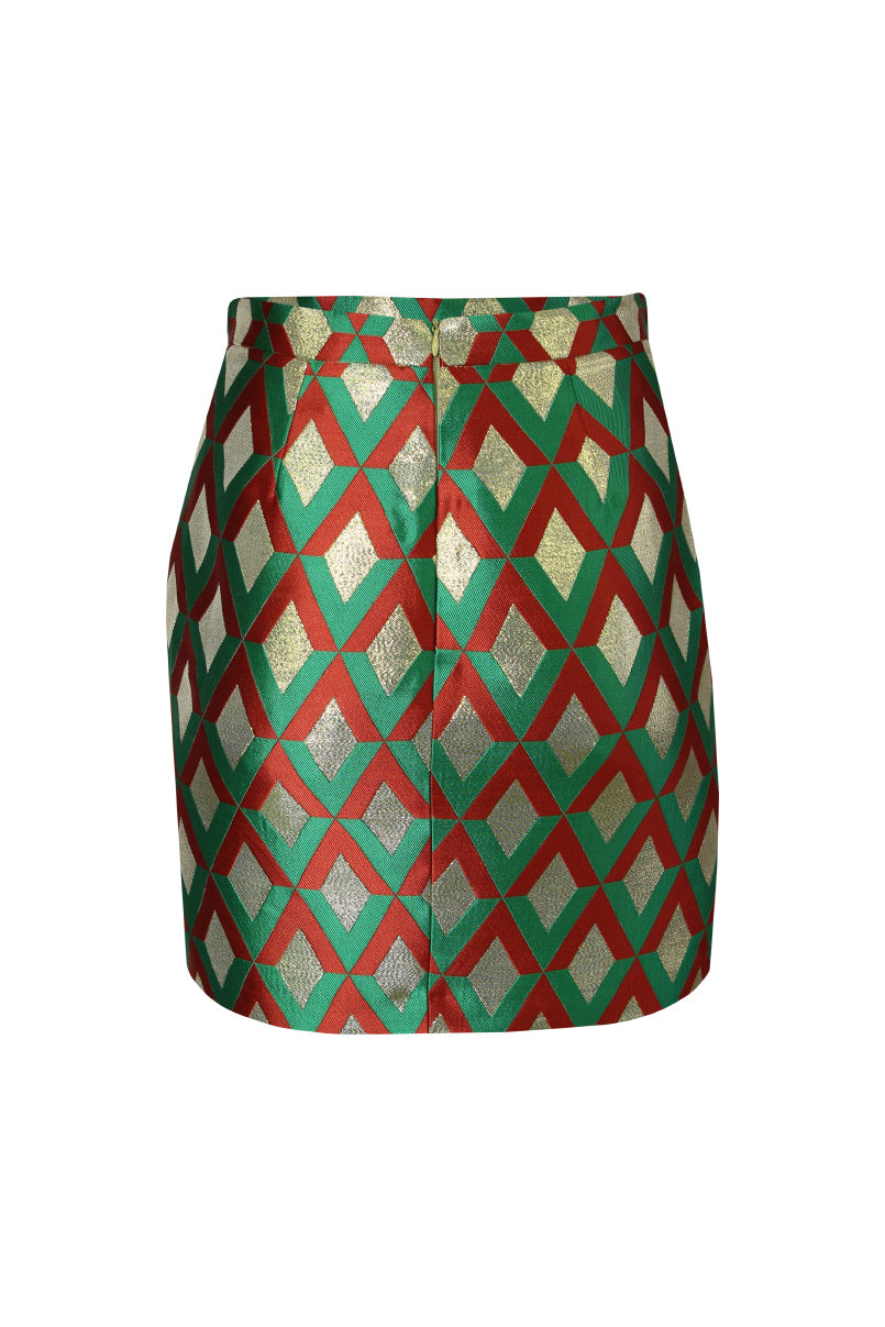 Minissaia jacquard geométrico