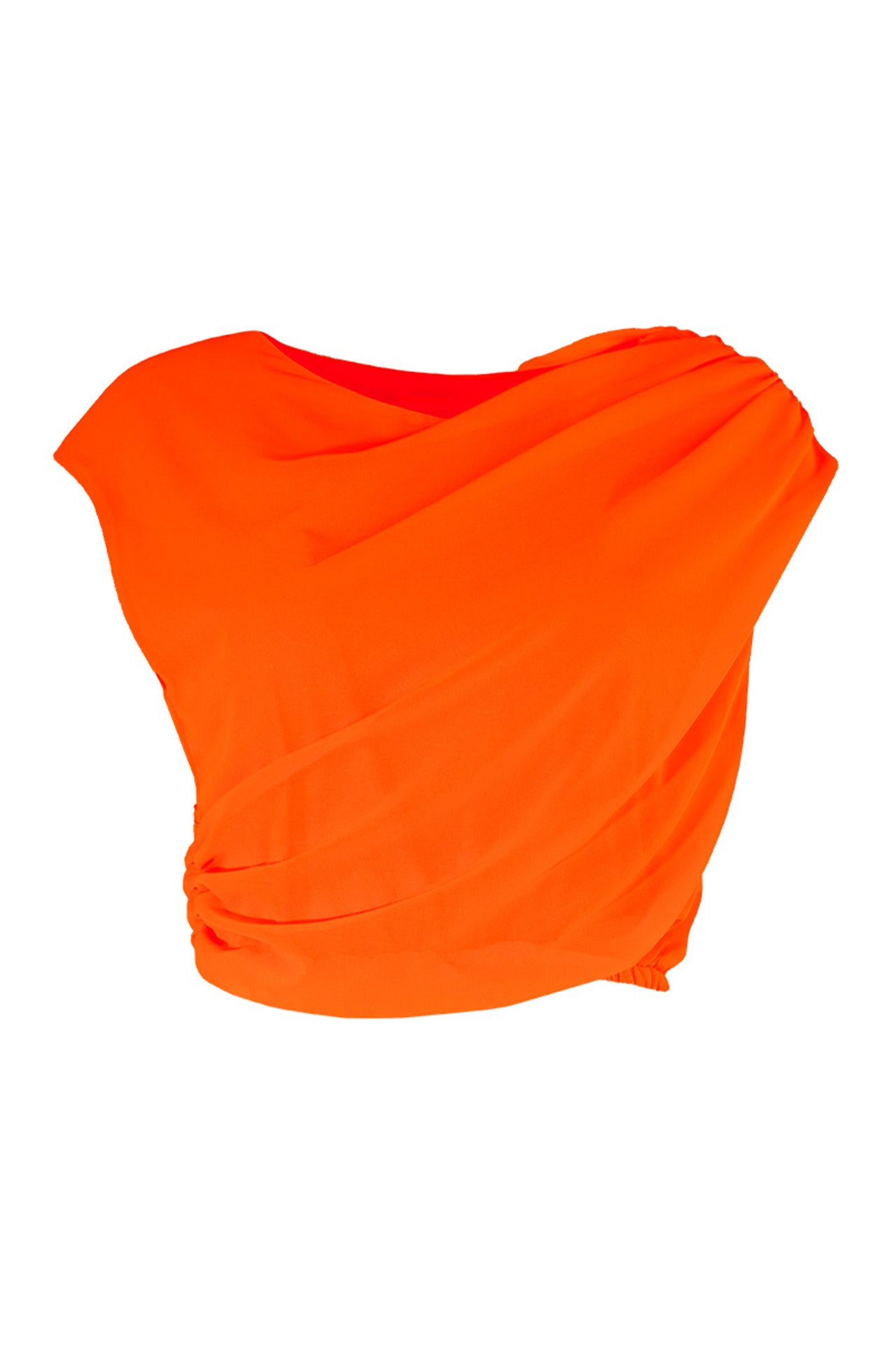 Top assimetrico efeito drapeado