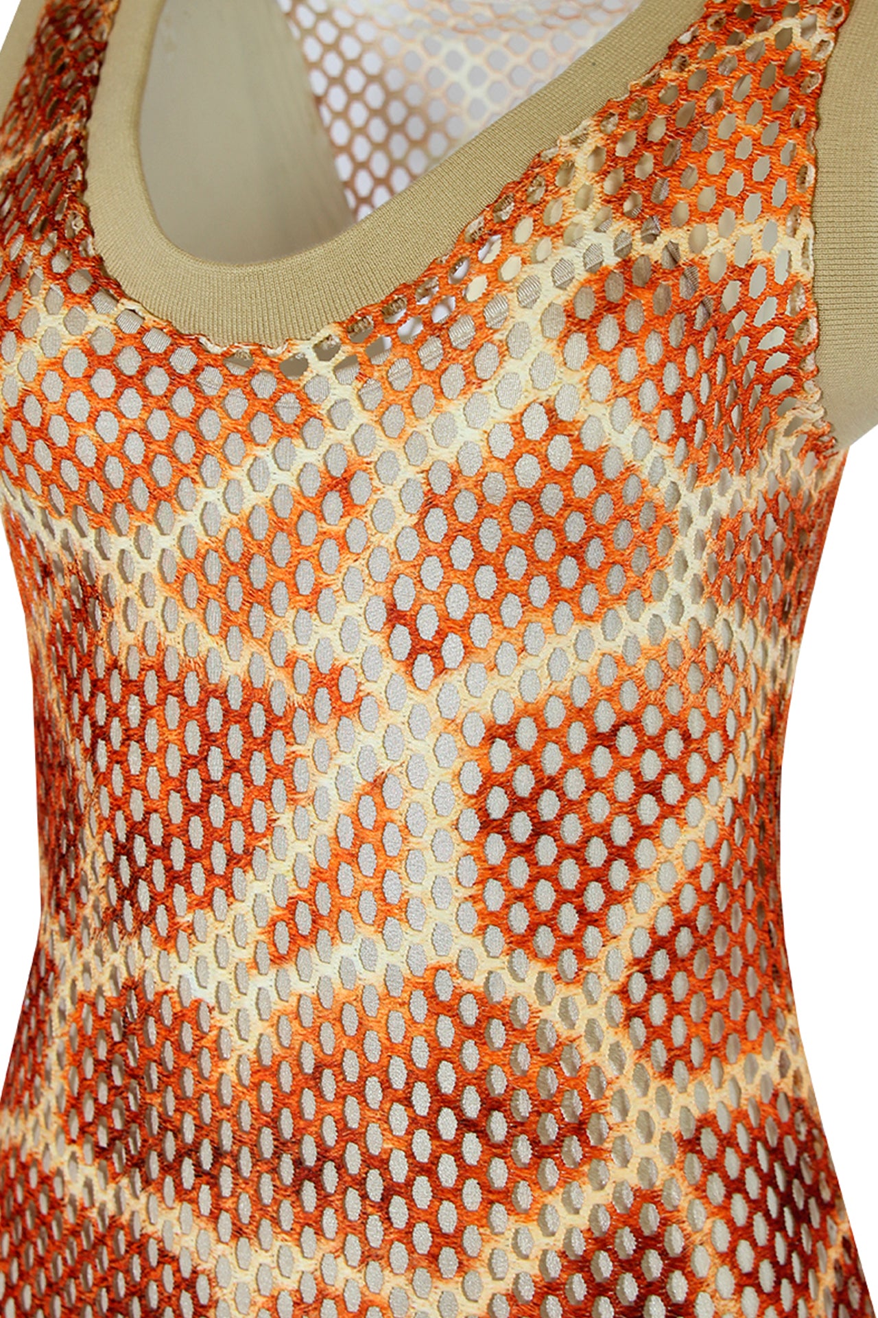 Vestido midi de rede estampado