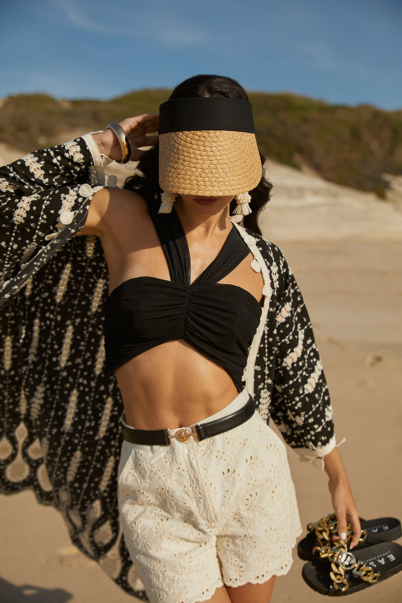 Quimono Comprido Bordado