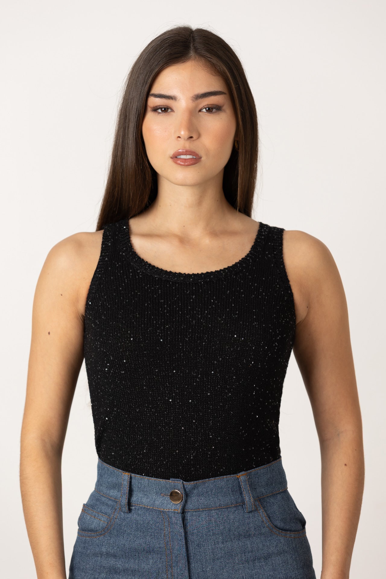 Top de malha com lantejoulas SH x GM