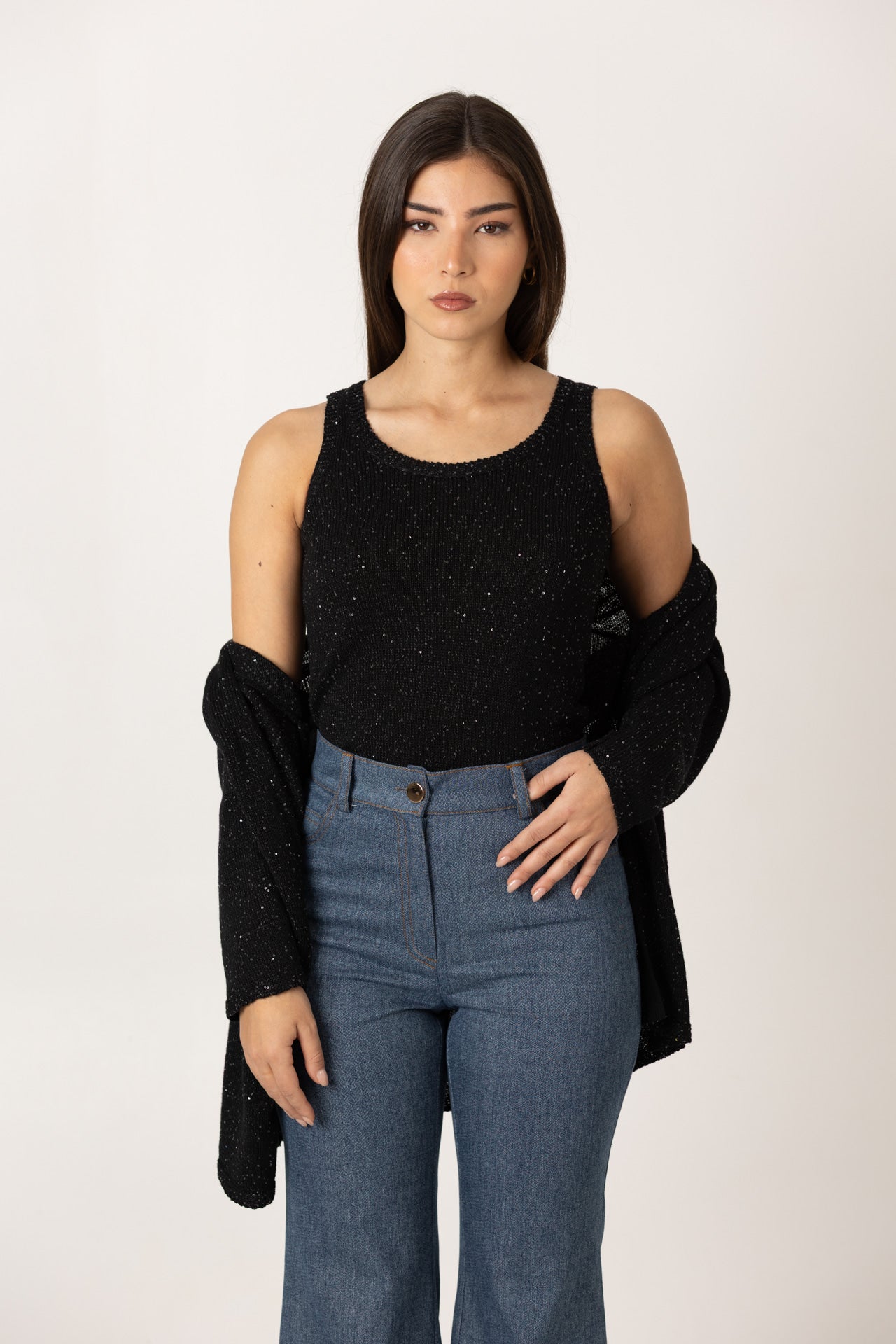 Top de malha com lantejoulas SH x GM