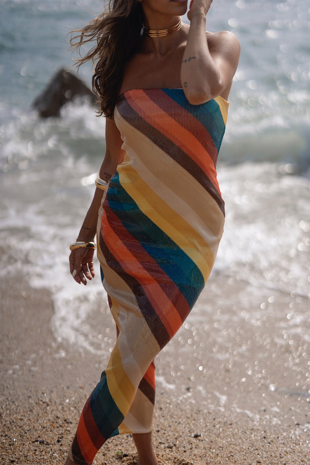 Vestido Midi Cai-Cai em Lantejoulas