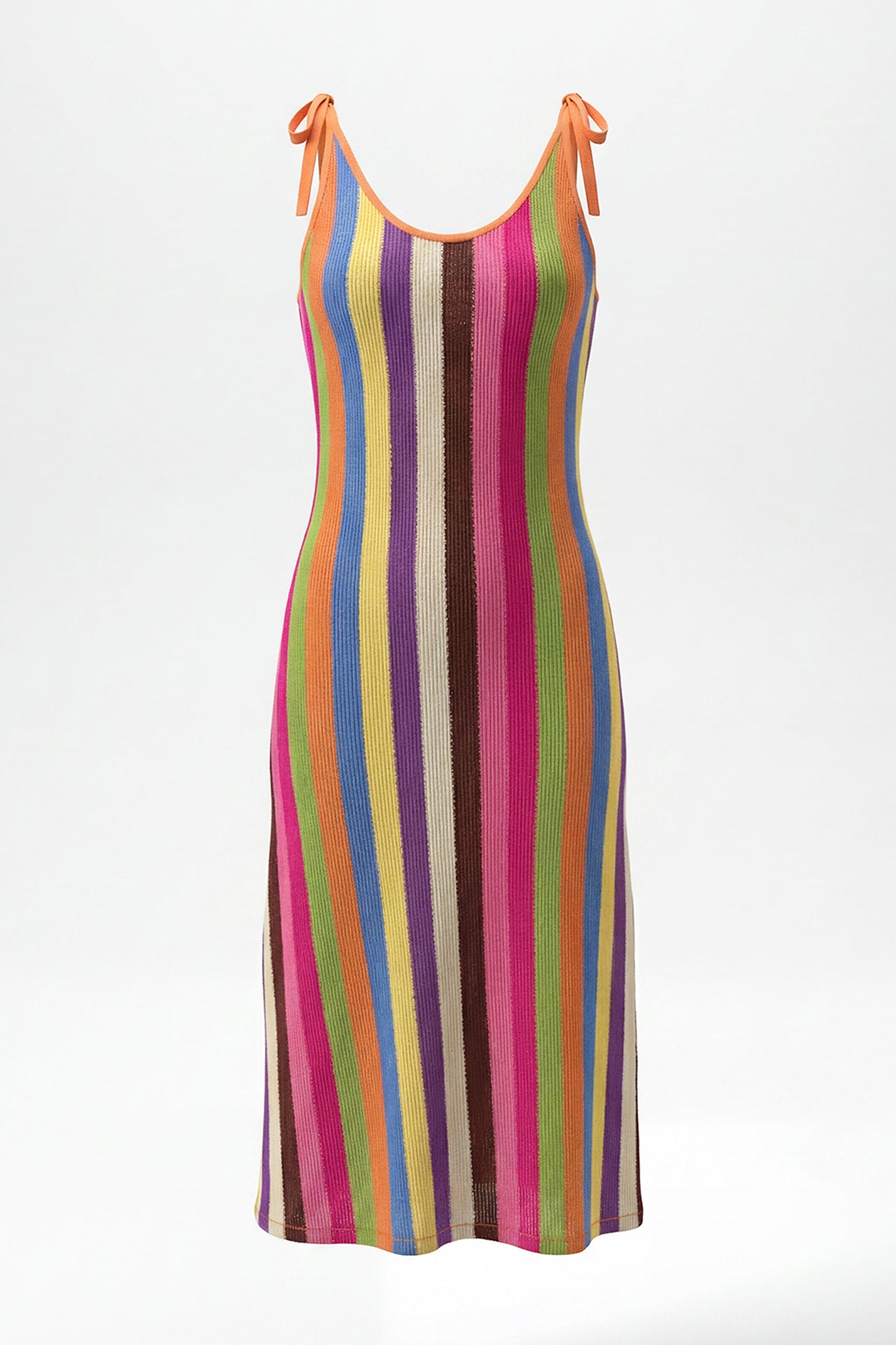 Vestido Mide de Malha às Riscas