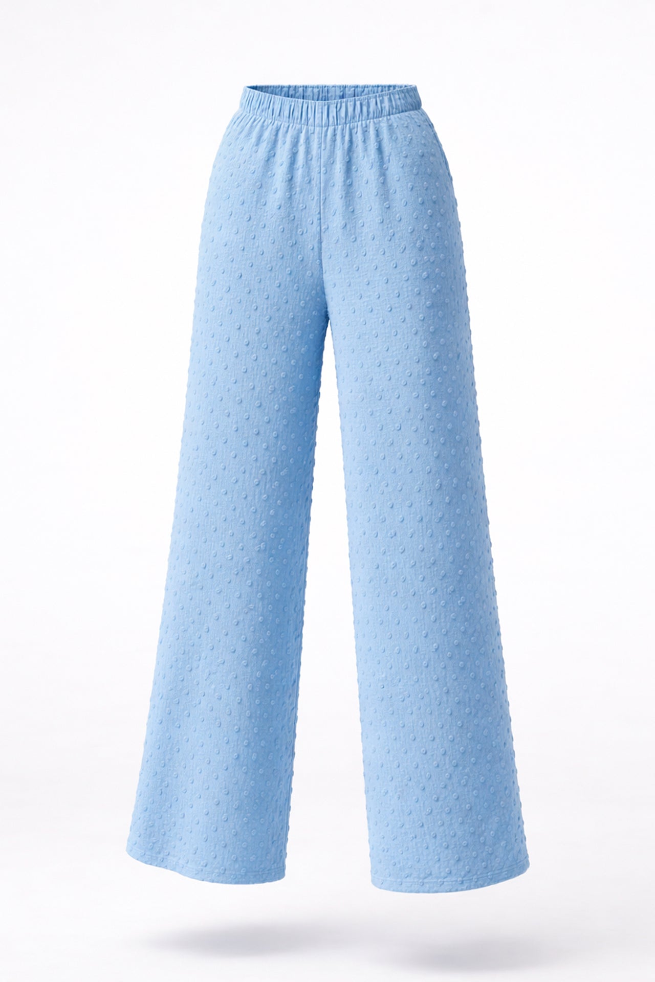 Calças de Perna larga em Tecido Texturizado