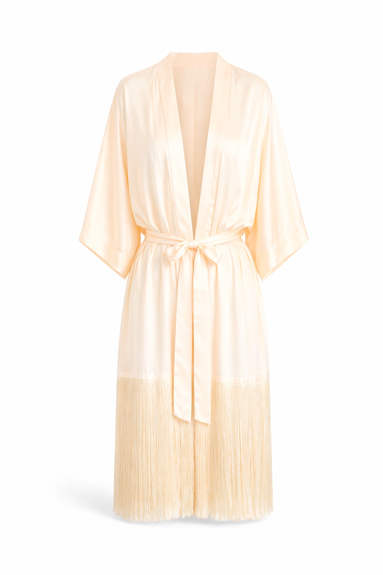 Kimono Acetinado com Franjas