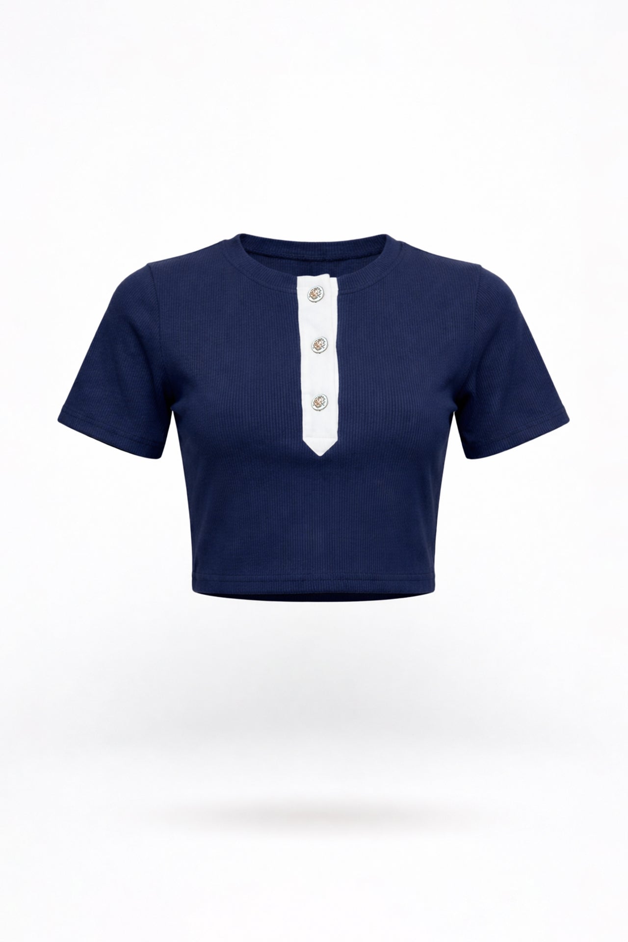 T-shirt Cropped com Botões