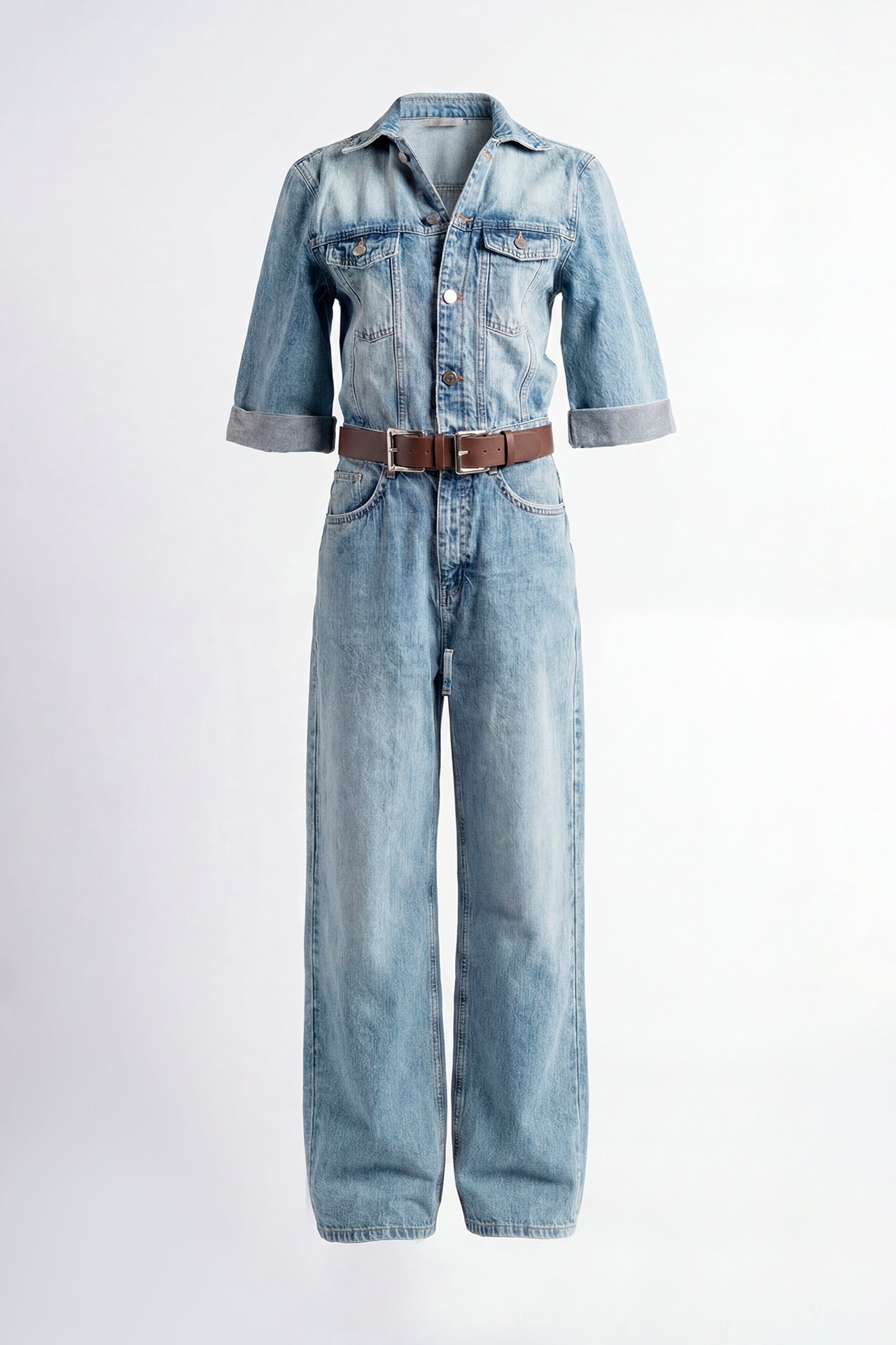 Macacão Denim com Cinto