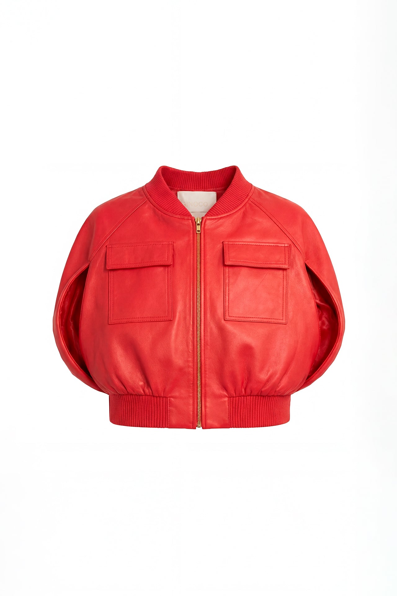 Casaco Bomber 100% Pele com Manga Capa