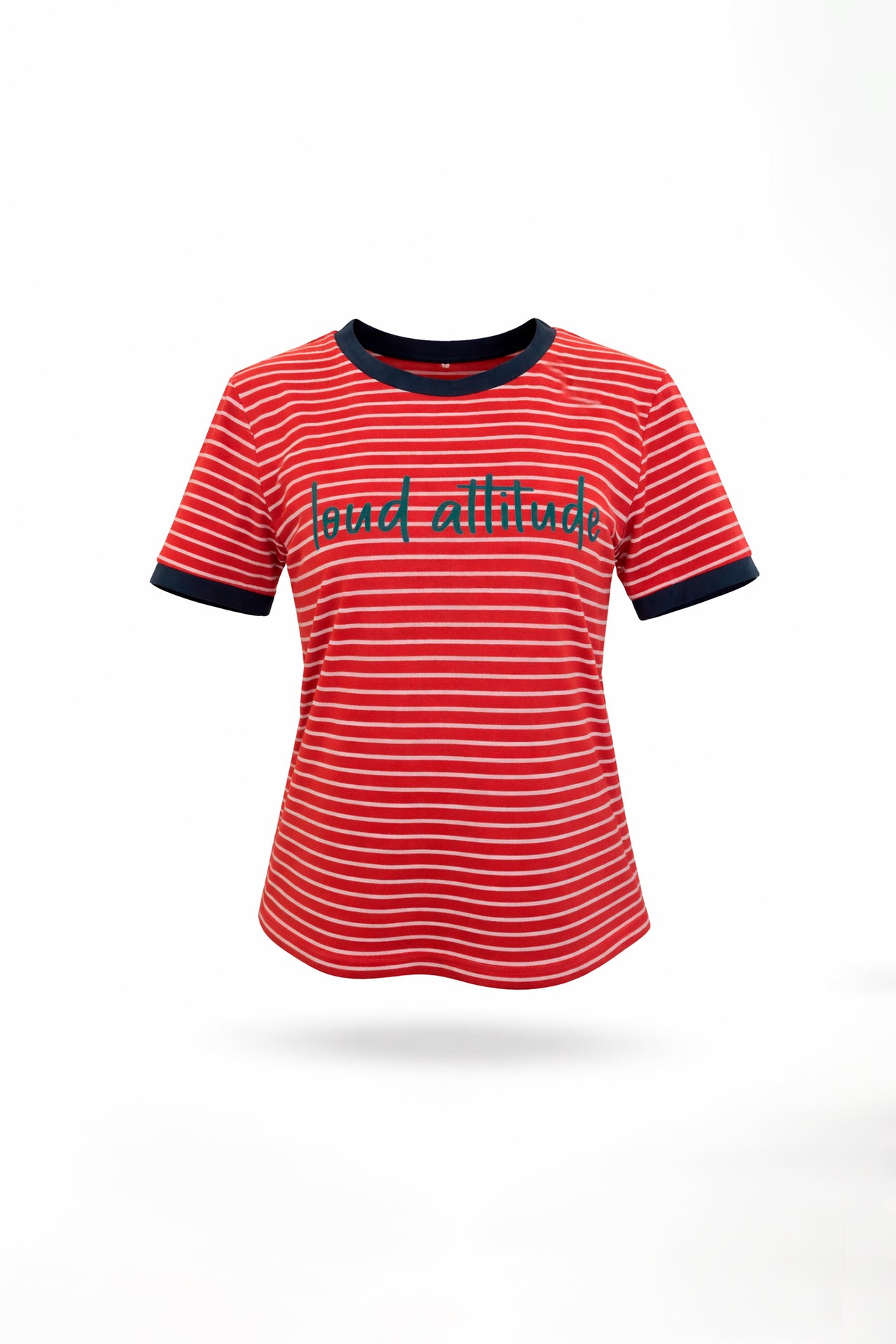 T-Shirts às Riscas de Algodão