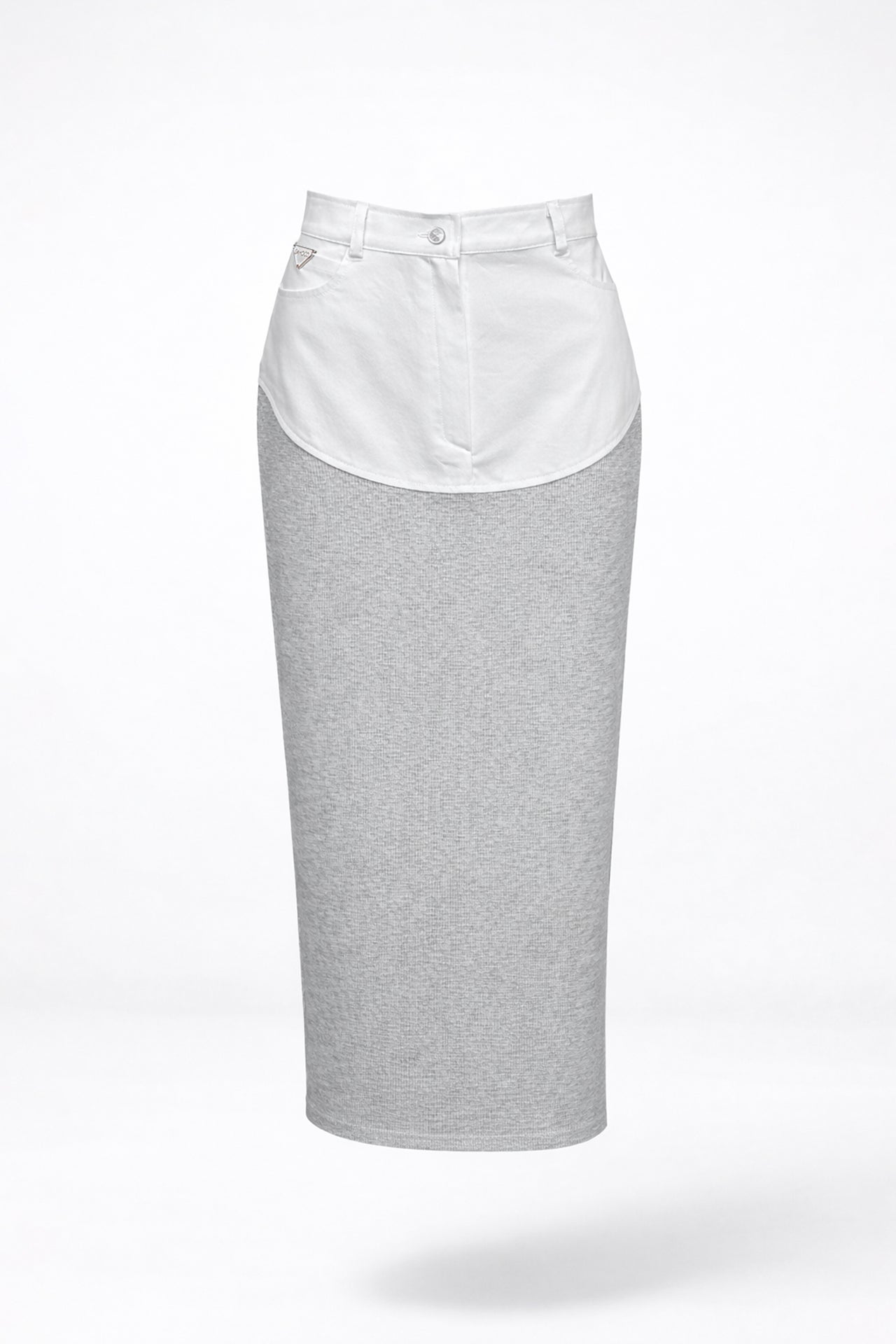 Saia Comprida com Tecidos Combinados